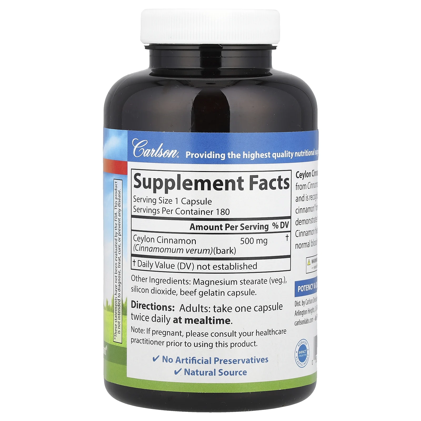 Carlson, Цейлонская корица, 180 капсул