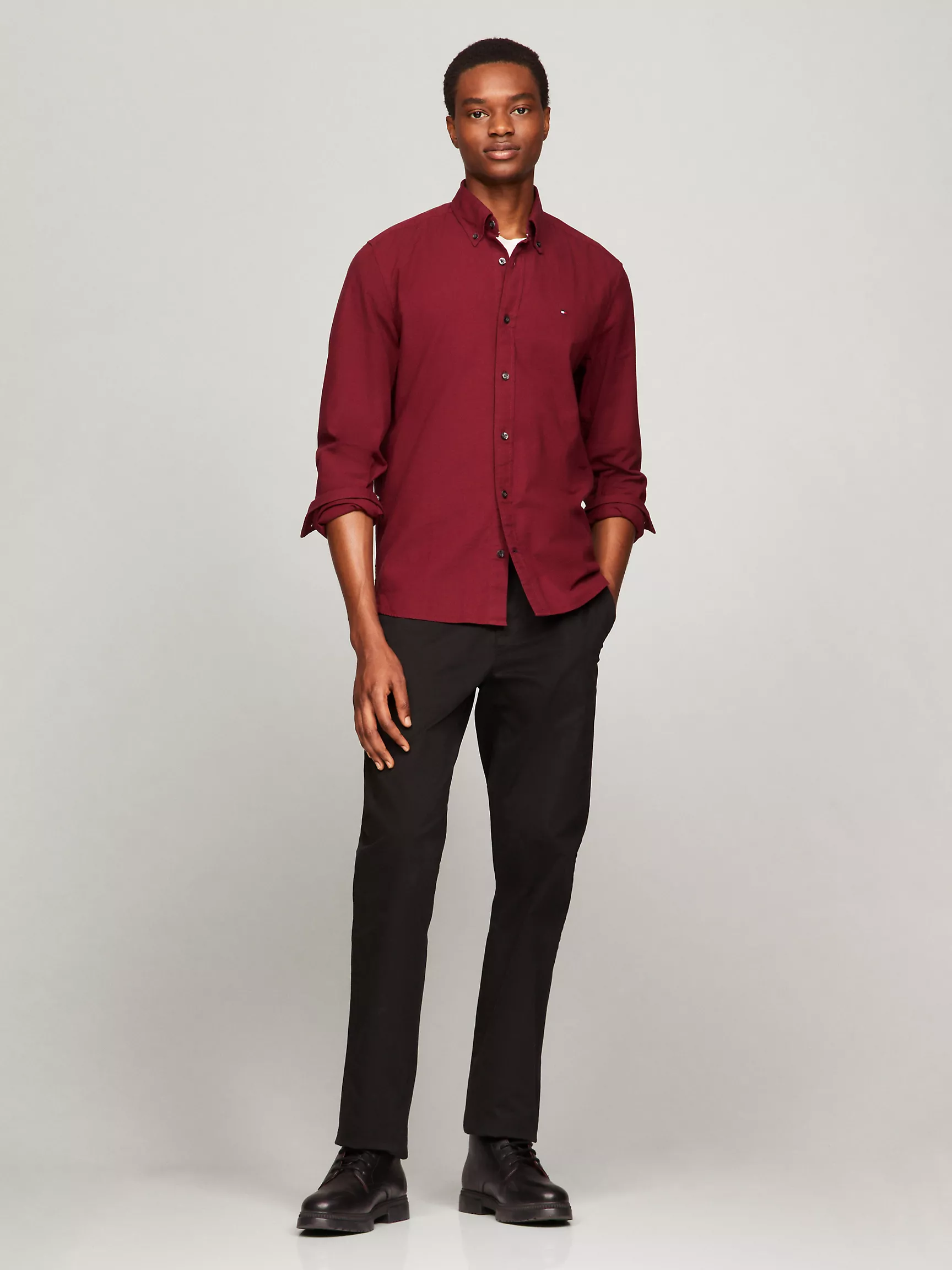 Мужская рубашка Tommy Hilfiger, Эластичная рубашка из оксфорда стандартного кроя