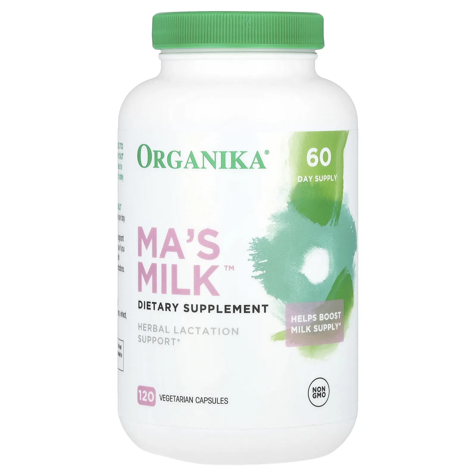 Organika, MA's Milk, травяная поддержка лактации, 120 растительных капсул