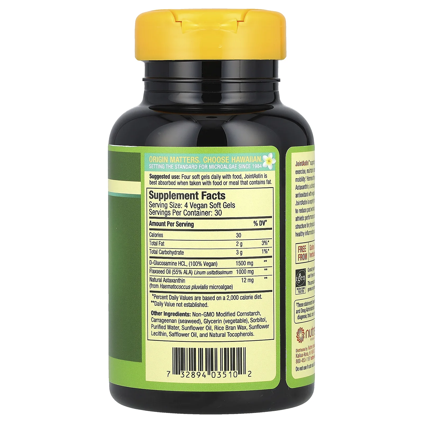 Nutrex Hawaii, JointAstin, биоастин, гавайский астаксантин, 120 веганских мягких таблеток