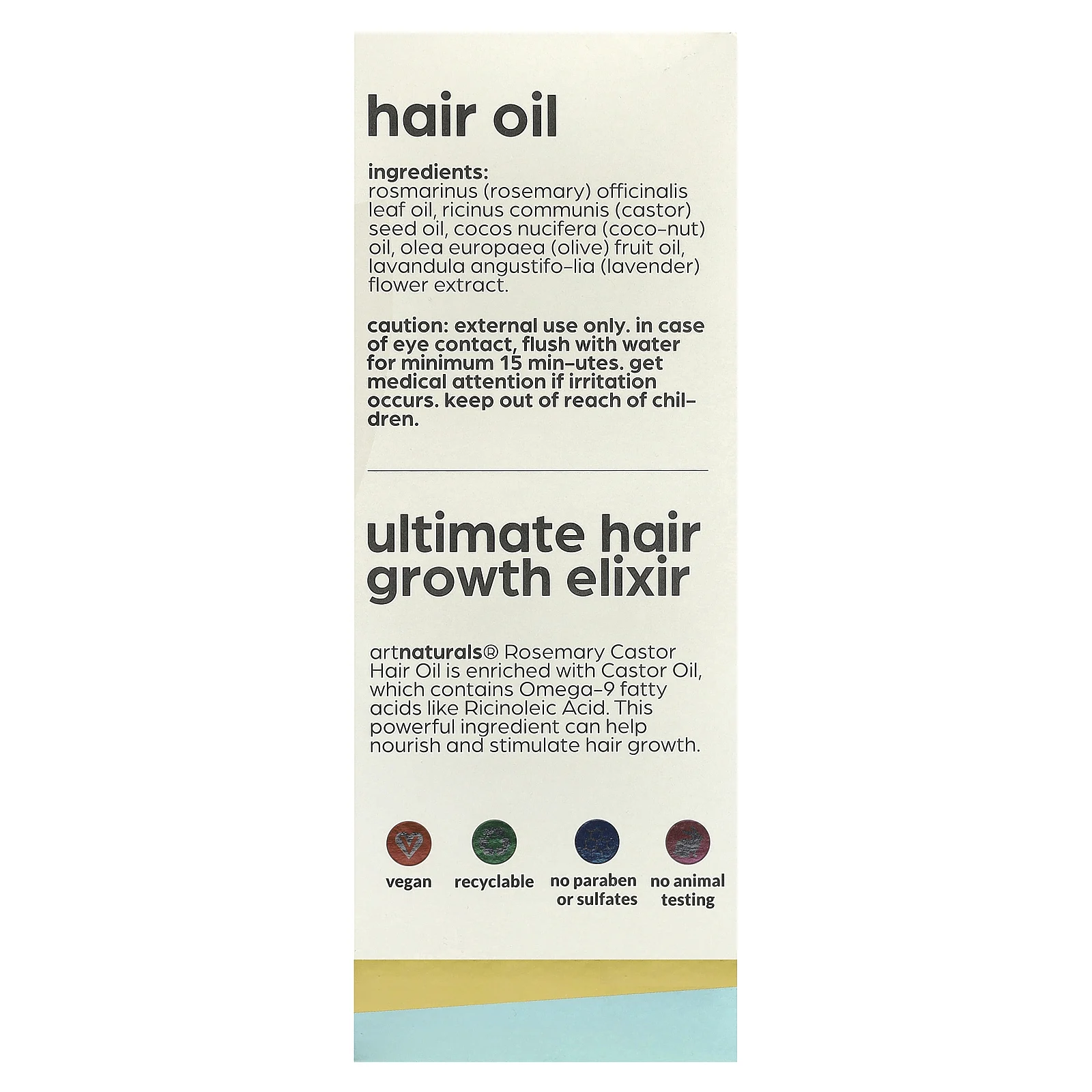 artnaturals, Набор для роста волос, розмарин + касторовое масло, 2 шт.
