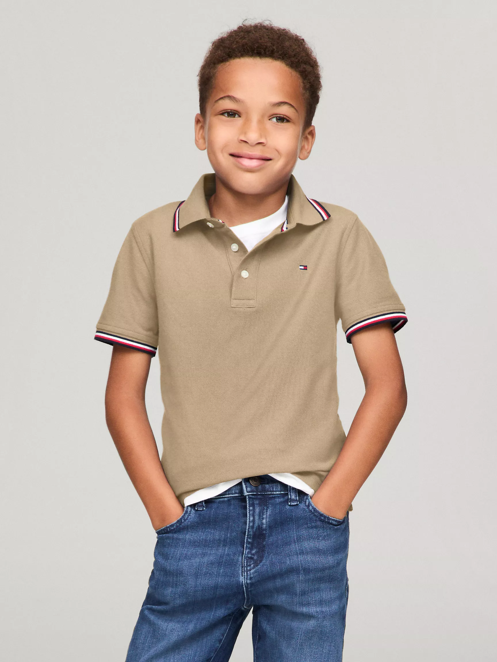 Рубашка-поло для мальчиков Tommy Hilfiger, Детское поло с коротким рукавом и влагоотводящей технологией Tommy