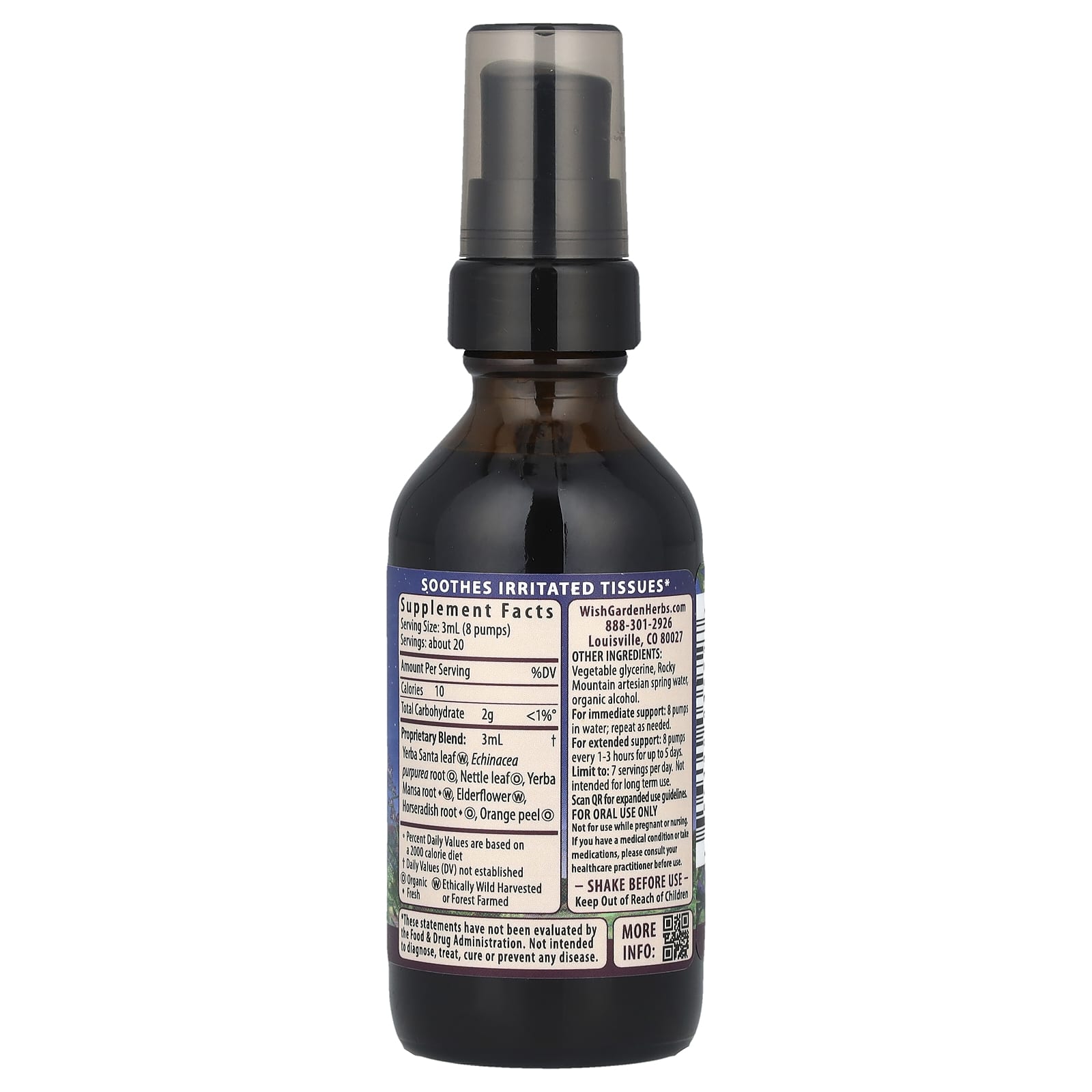 WishGarden Herbs, Kick-Ass ™ Allergy + пустышка для носовых пазух, 59 мл (2 жидк. унц.)