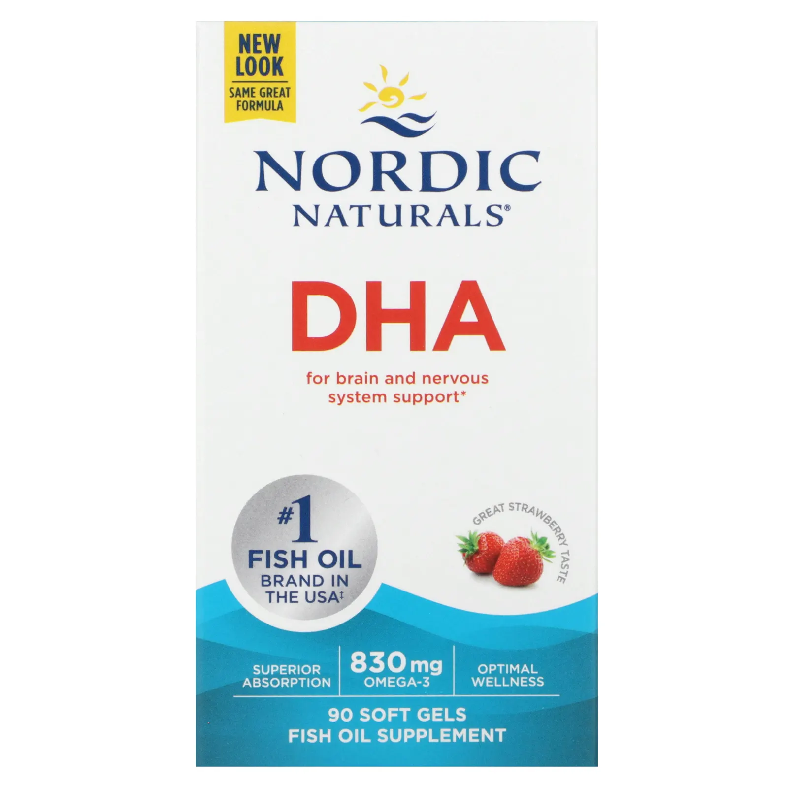 Nordic Naturals, ДГК, клубничный вкус, 90 мягких таблеток