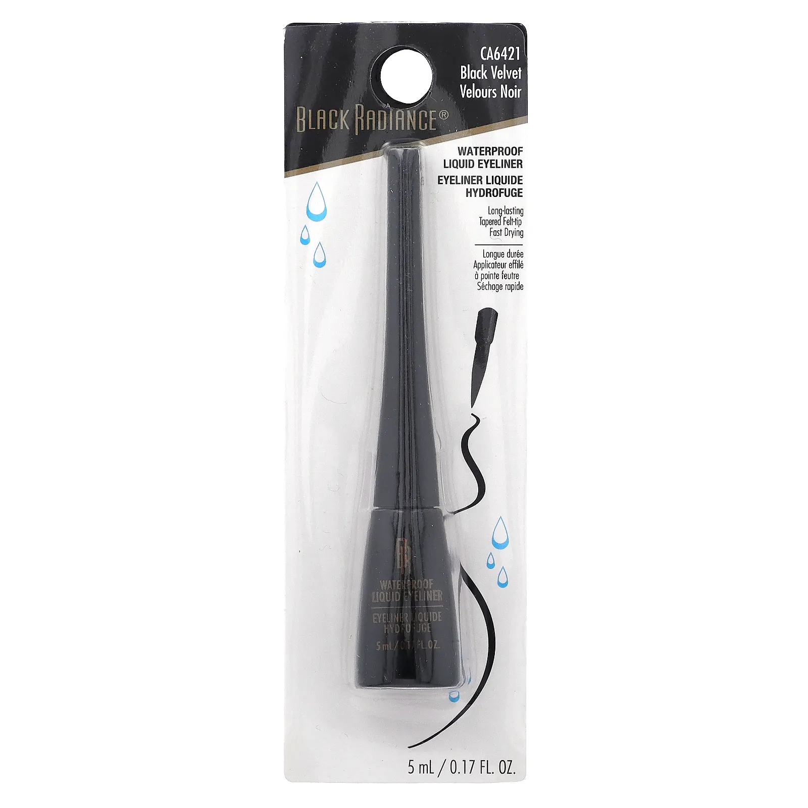 Black Radiance, водостойкая жидкая подводка для глаз, CA6421 черный бархат, 5 мл (0,17 жидк. унции)