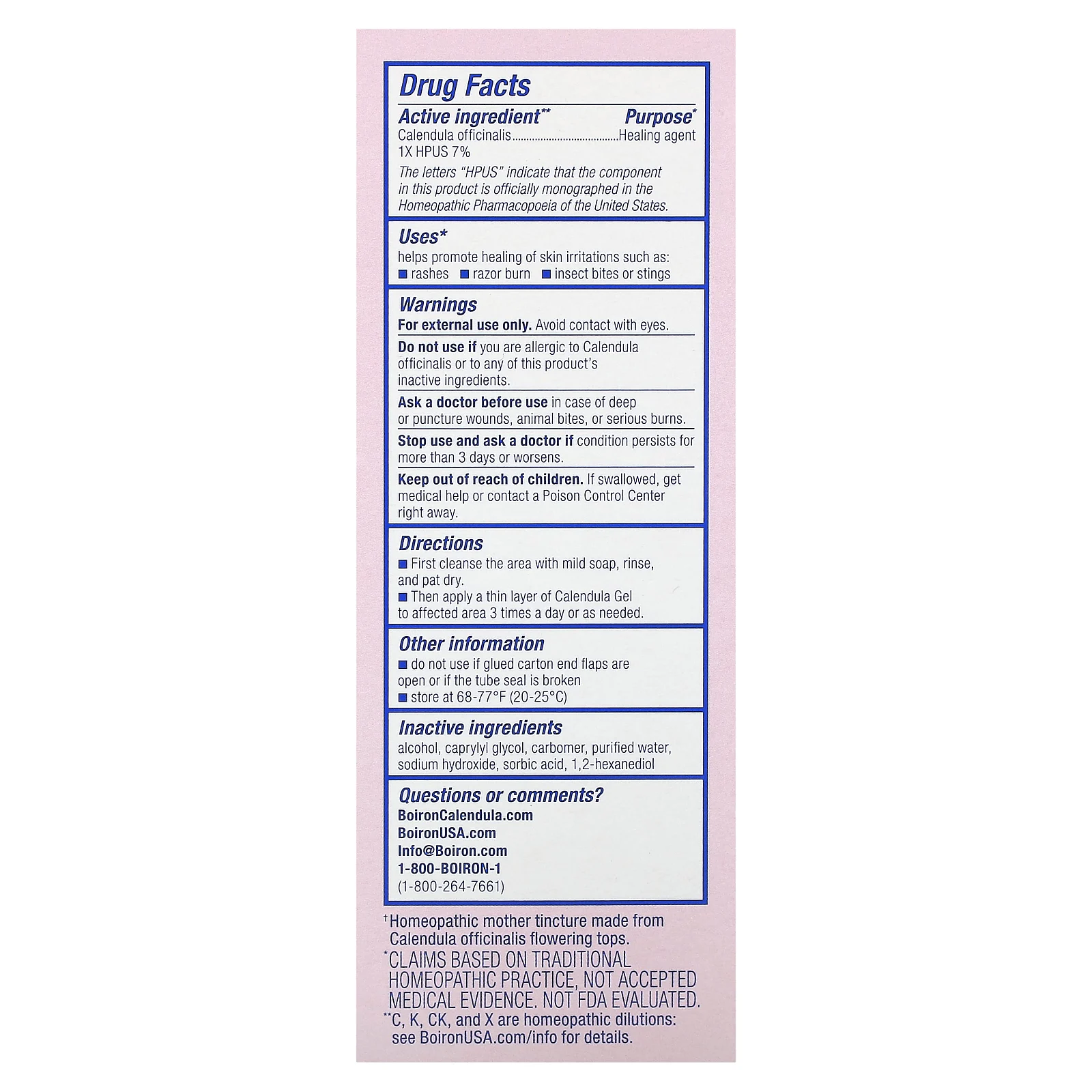 Boiron, Гель с календулой, первая помощь, 2,6 унции (75 г)