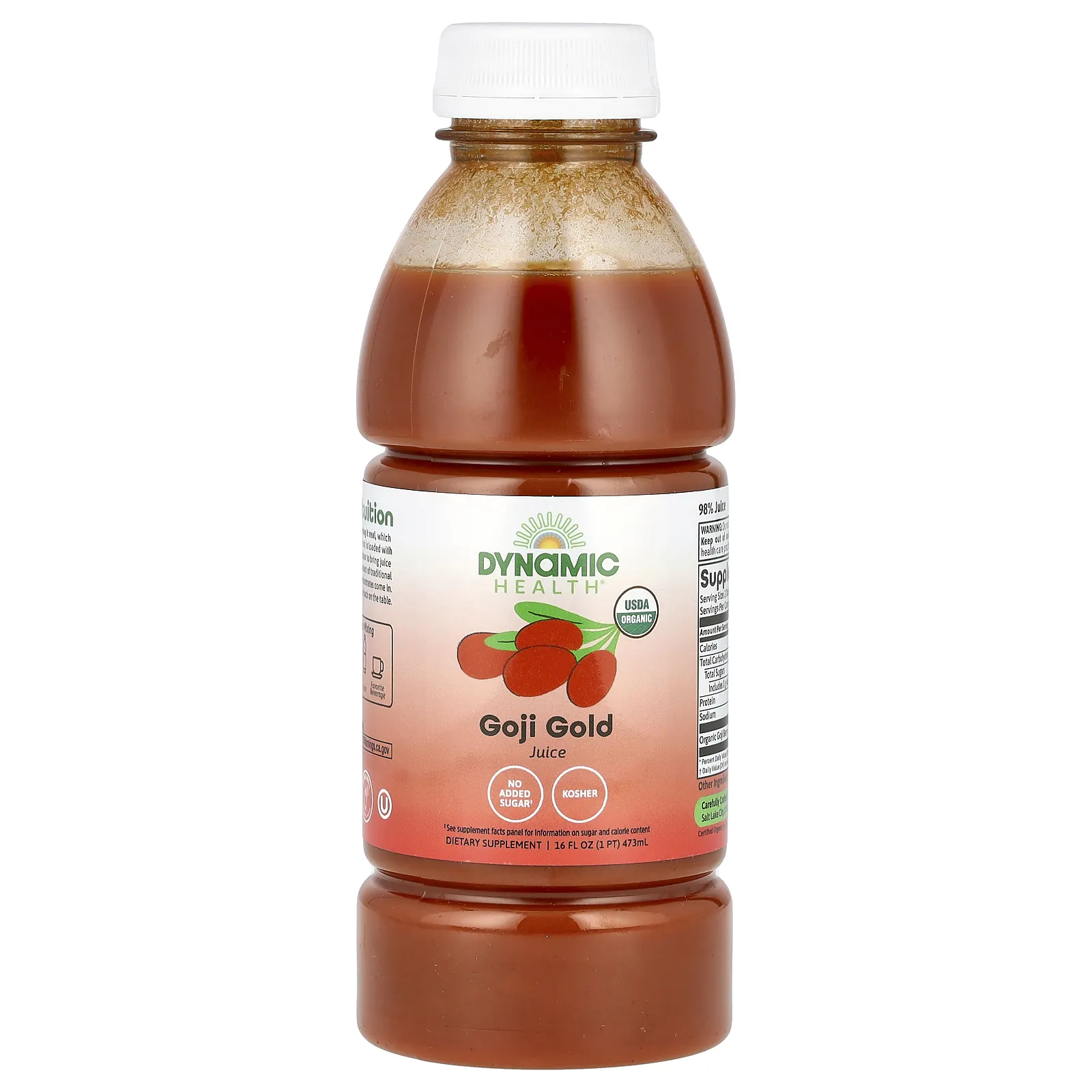 Dynamic Health, Goji Gold, сертифицированный органический 100% сок годжи, 473 мл (16 жидк. Унций)