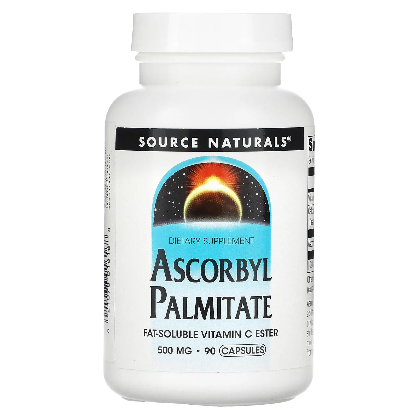 Source Naturals, аскорбил пальмитат, 500 мг, 90 капсул