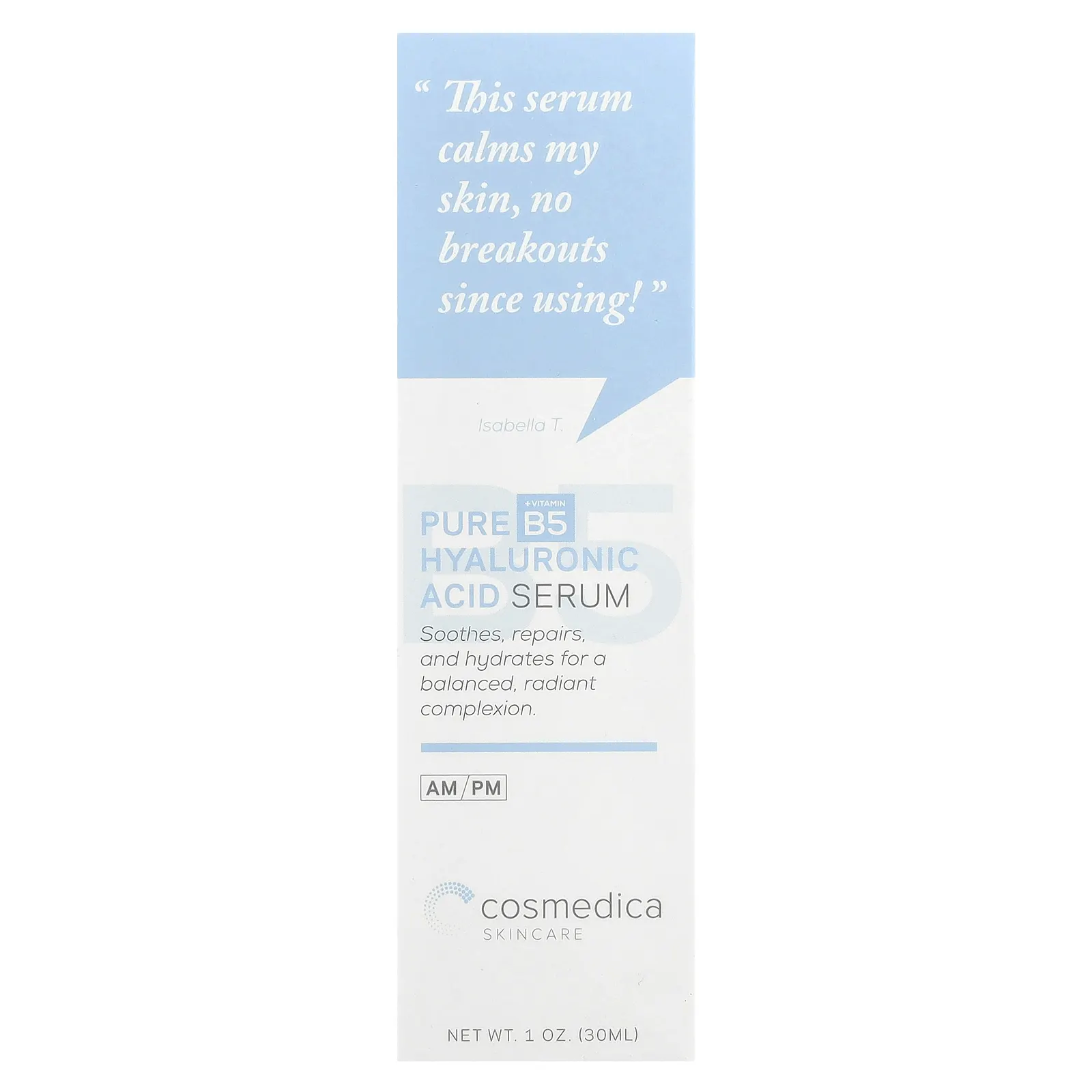 Cosmedica Skincare, Сыворотка с чистой гиалуроновой кислотой и витамином B5, 30 мл (1 унция)