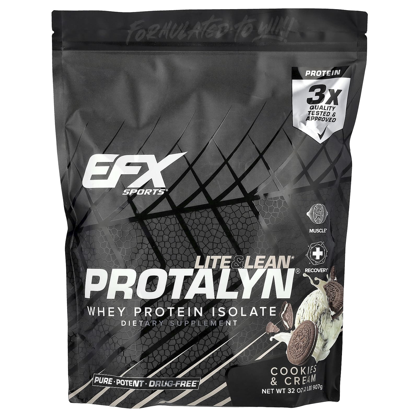 EFX Sports, Protalyn® изолят сывороточного протеина, печенье и крем, 907 г (2 фунта)