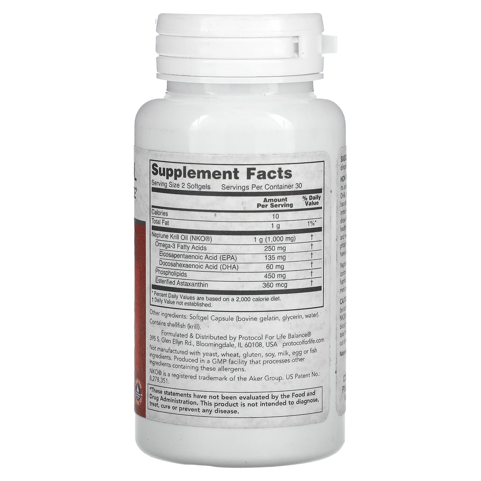 Protocol for Life Balance, Neptune, масло криля, 500 мг, 60 капсул (250 мг в 1 капсуле)