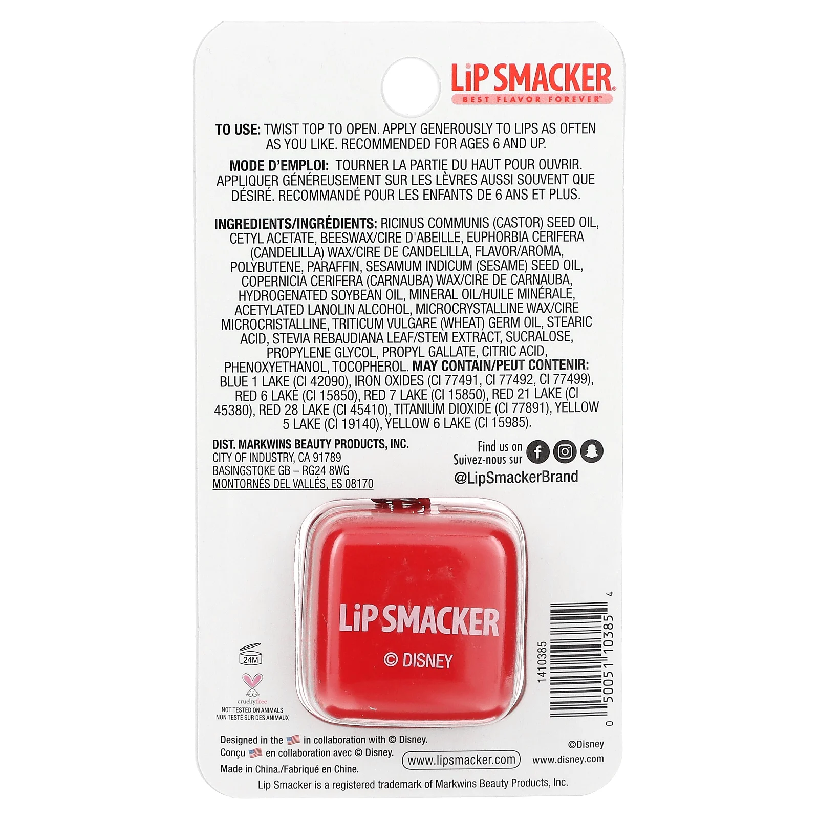 Lip Smacker, Disney, Микки Маус и его друзья, бальзам для губ, Минни, веселая сладкая вата, 5,7 г (0,2 унции)