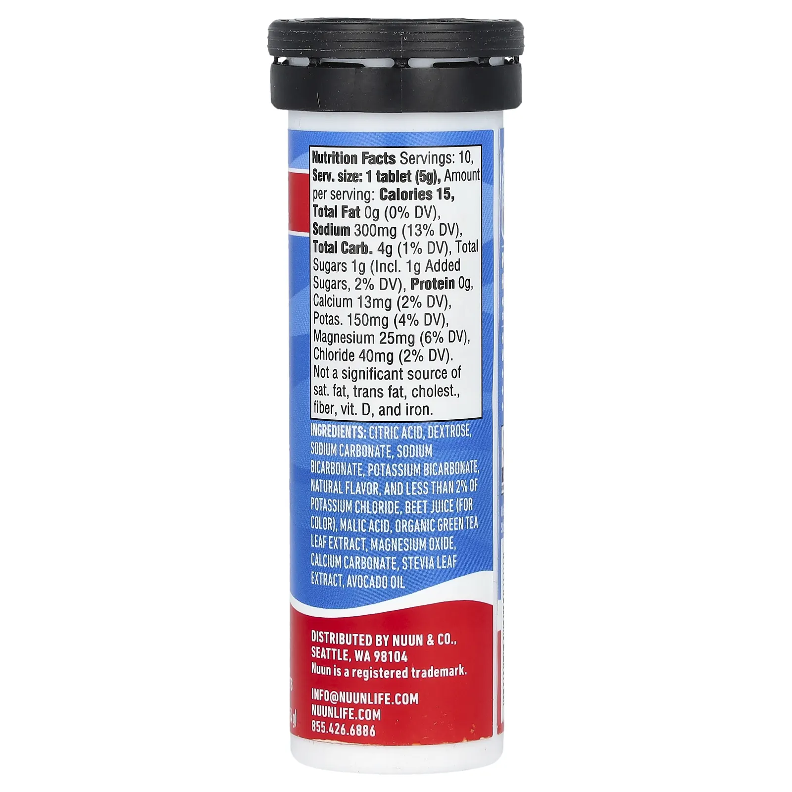 Nuun, Sport Hydration + Caffeine, напиток с шипучим электролитом, вишневый лаймад, 10 таблеток