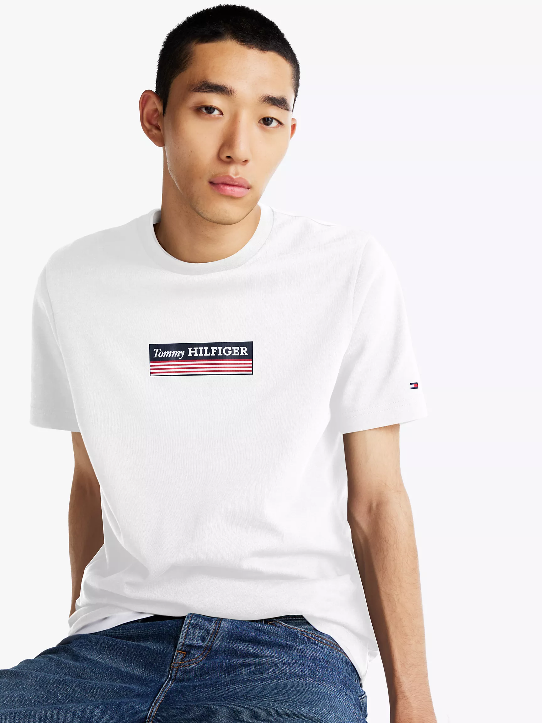 Мужская футболка Tommy Hilfiger, Футболка с логотипом в виде коробки Hilfiger