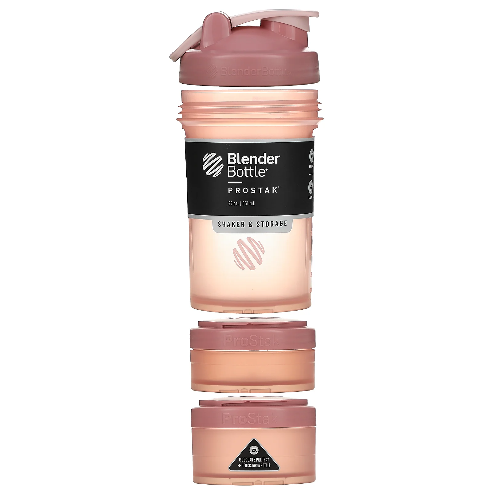 Blender Bottle, ProStak, розово-розовый, 651 мл (22 унции)