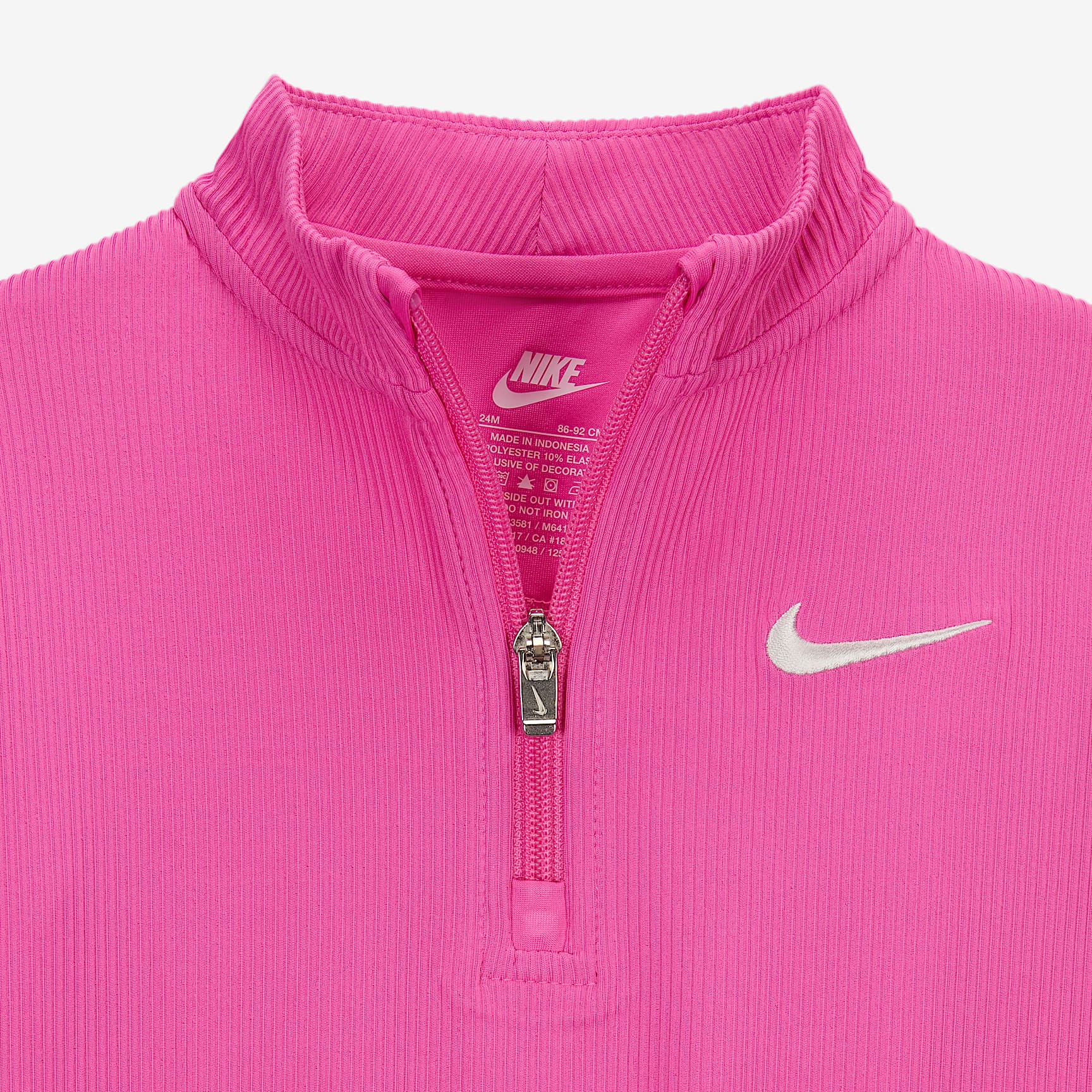 Nike Game, Swoosh, Match! Baby Quarter-Zip Ribbed Top and Leggings Set