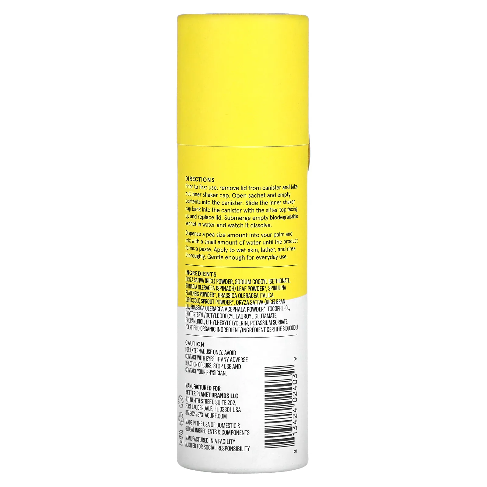 ACURE, Осветляющий очищающий порошок, 30 г (1 унция)