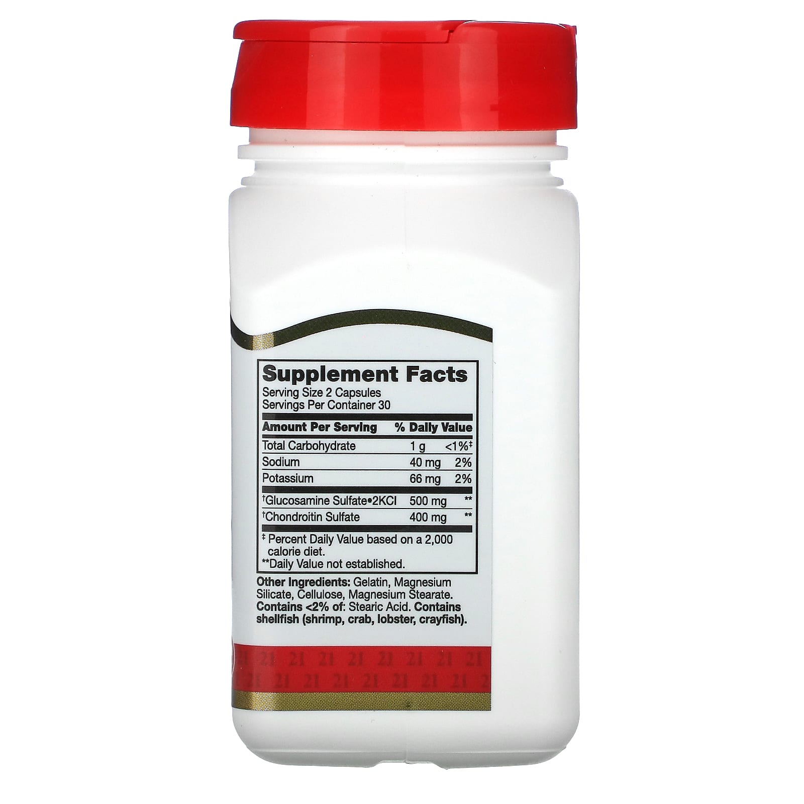 21st Century, глюкозамин и хондроитин, оригинальная сила действия, 60 капсул, которые легко глотать