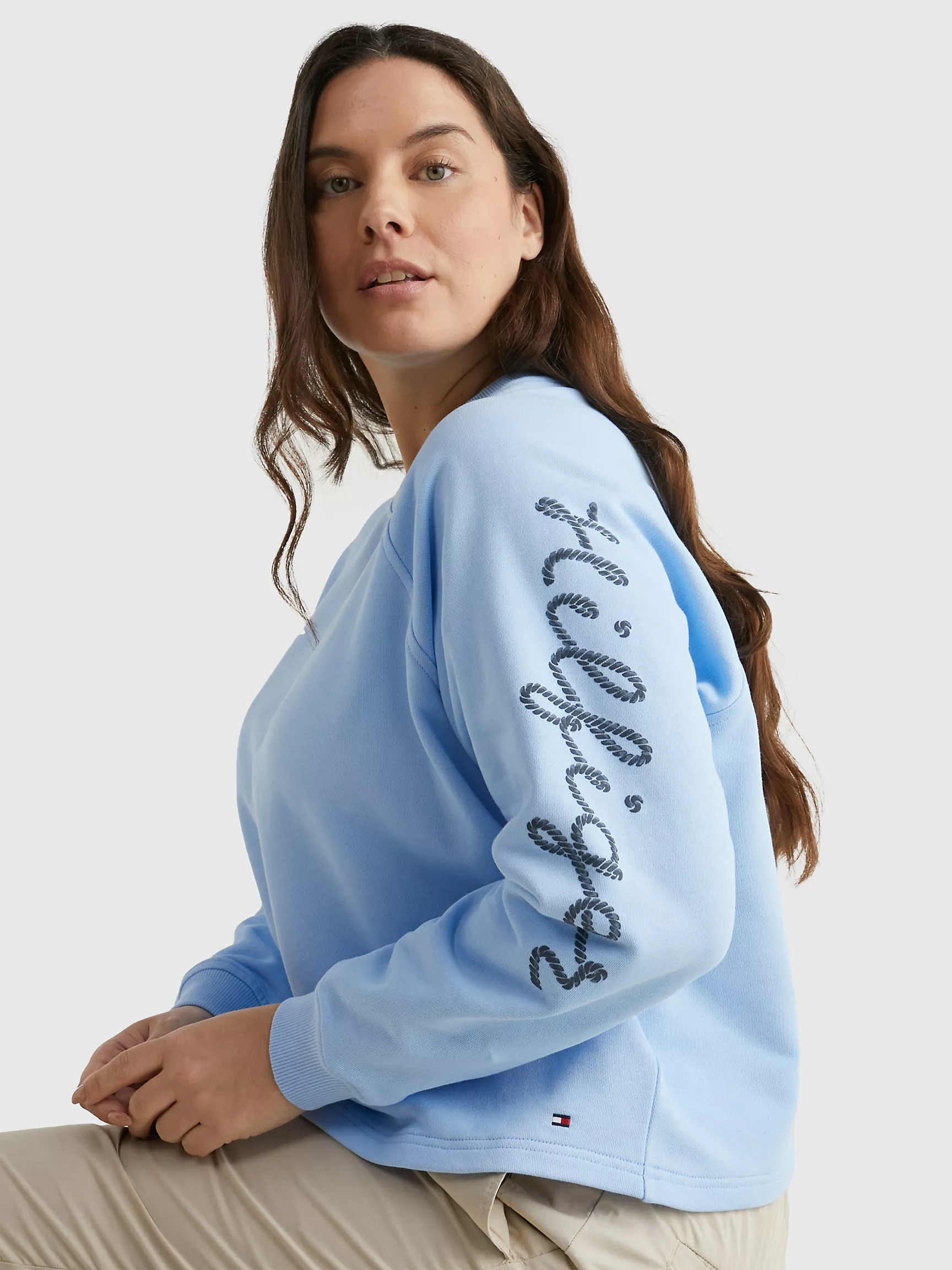Женская толстовка Tommy Hilfiger, Свитшот Curve с логотипом в виде веревки