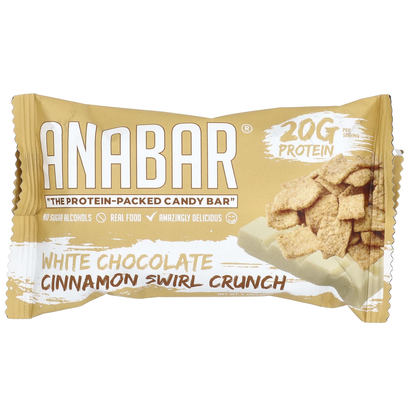 The Anabar, The Protein-Packed Candy Bar, хрустящий батончик с белым шоколадом и корицей, 12 батончиков, 65 г (2,29 унции)