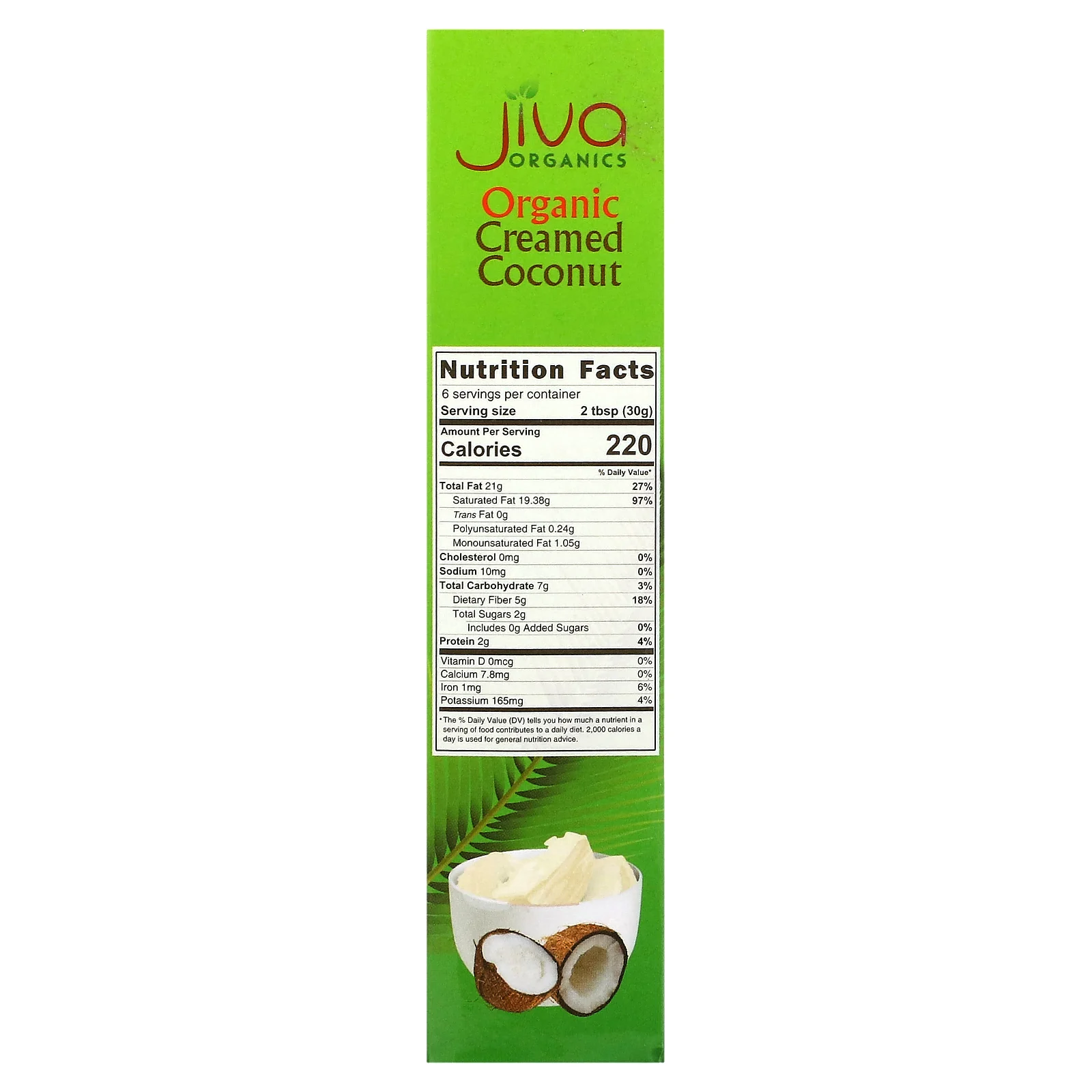 Jiva Organics, органический сухой прессованный концентрат кокосового молока, 200 г (7 унций)