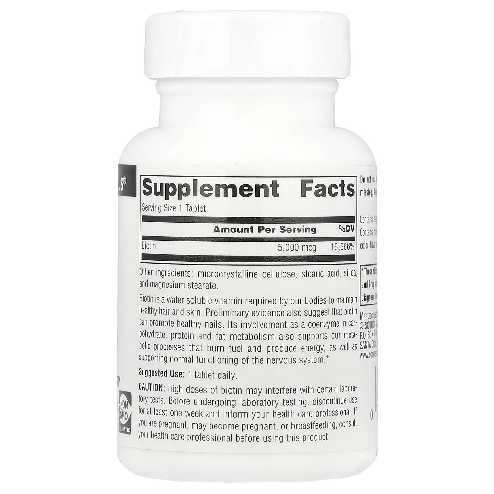 Source Naturals, Биотин, 5000 мкг, 60 таблеток