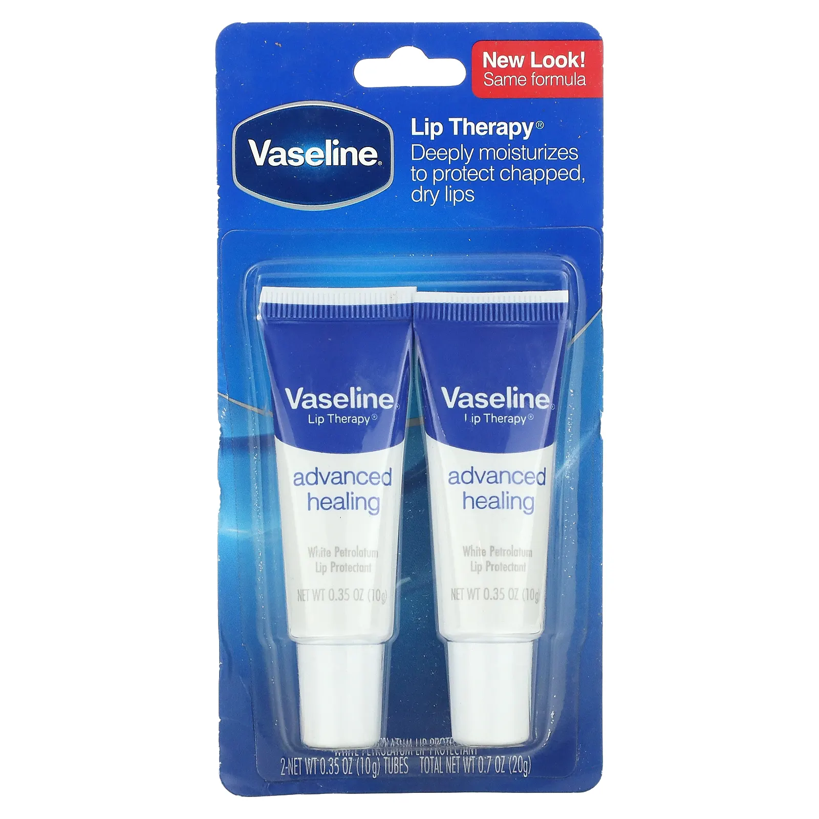 Vaseline, Lip Therapy, улучшенное заживление, 2 тюбика, 10 г (0,35 унции)