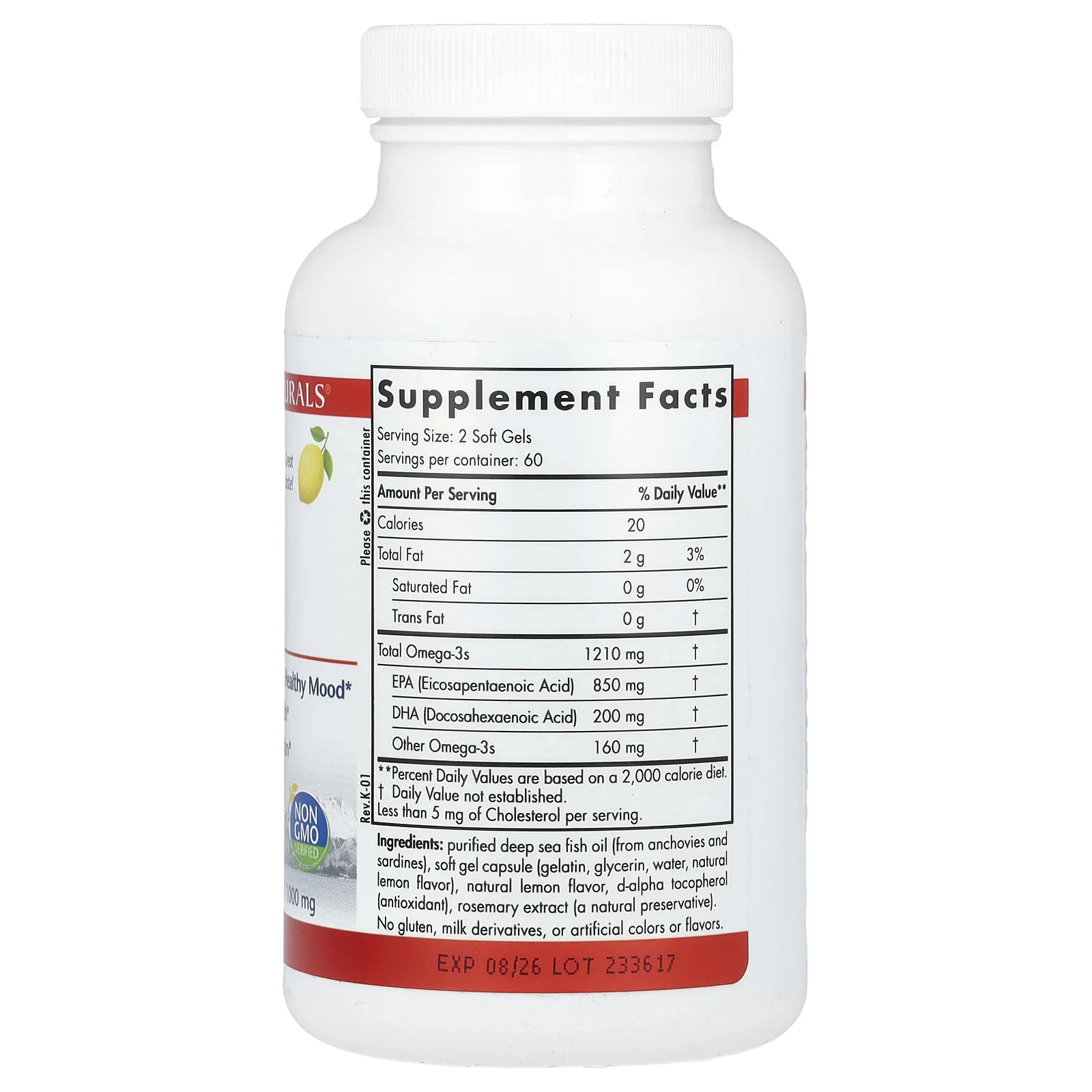 Nordic Naturals, ProЭПК, со вкусом лимона, 1000 мг, 120 капсул (500 мг в 1 капсуле)