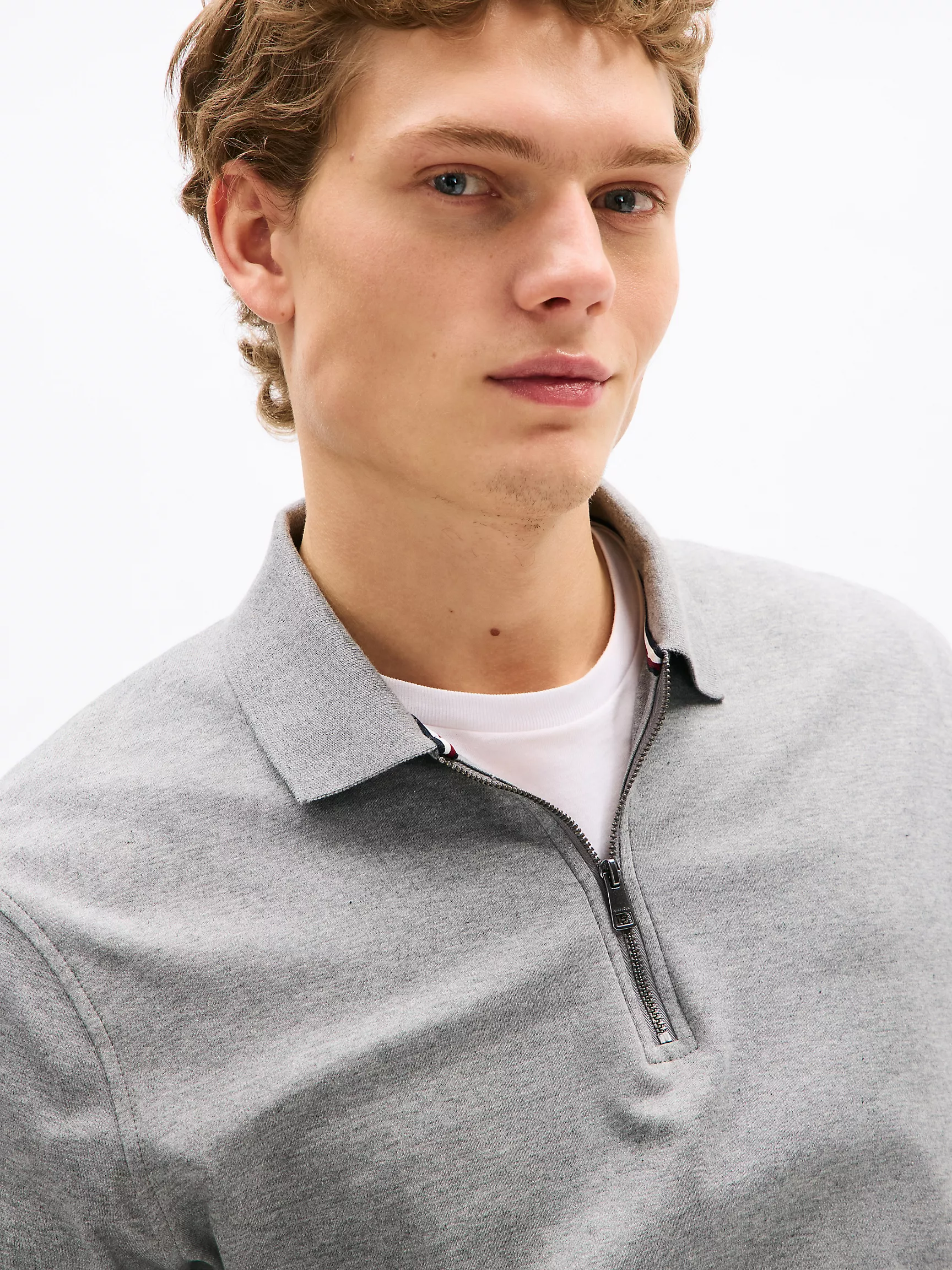 Мужское поло Tommy Hilfiger, Поло стандартного кроя с длинными рукавами и молнией