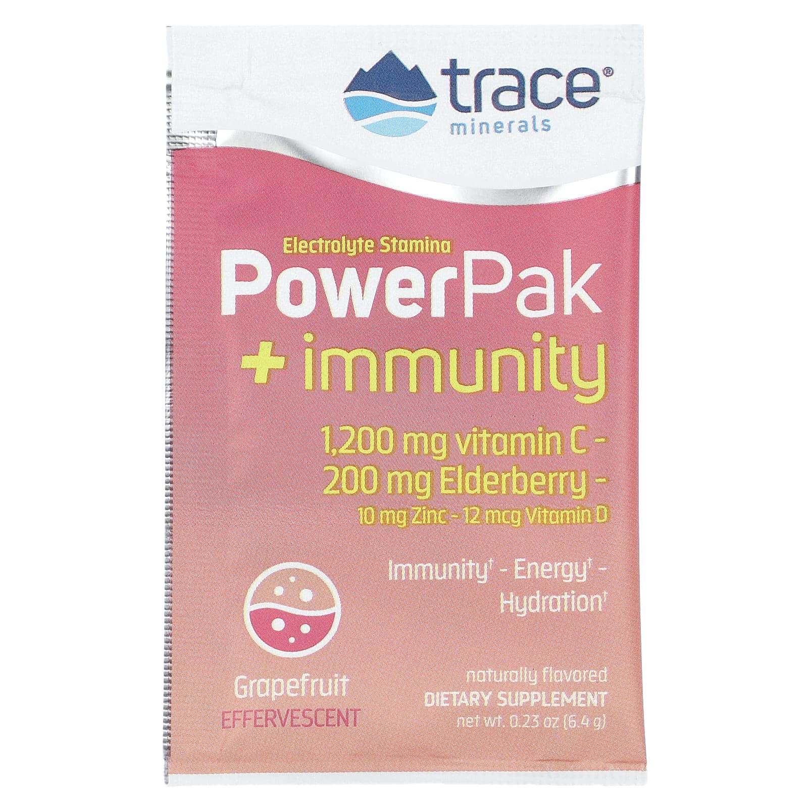 Trace Minerals ®, Electrolyte Stamina, PowerPak + Immunity, грейпфрут, 30 пакетиков по 6,4 г (0,23 унции)