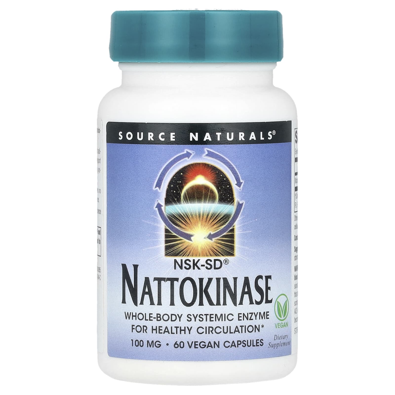 Source Naturals, Наттокиназа, 100 мг, 60 капсул