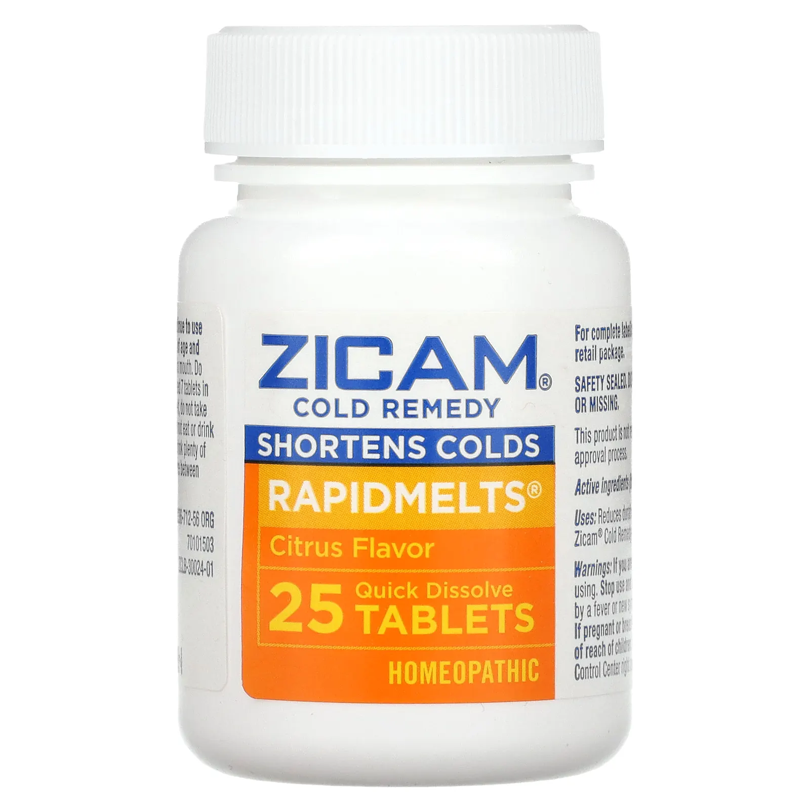 Zicam, Cold Remedy, RapidMelts, цитрус, 25 быстрорастворимых таблеток