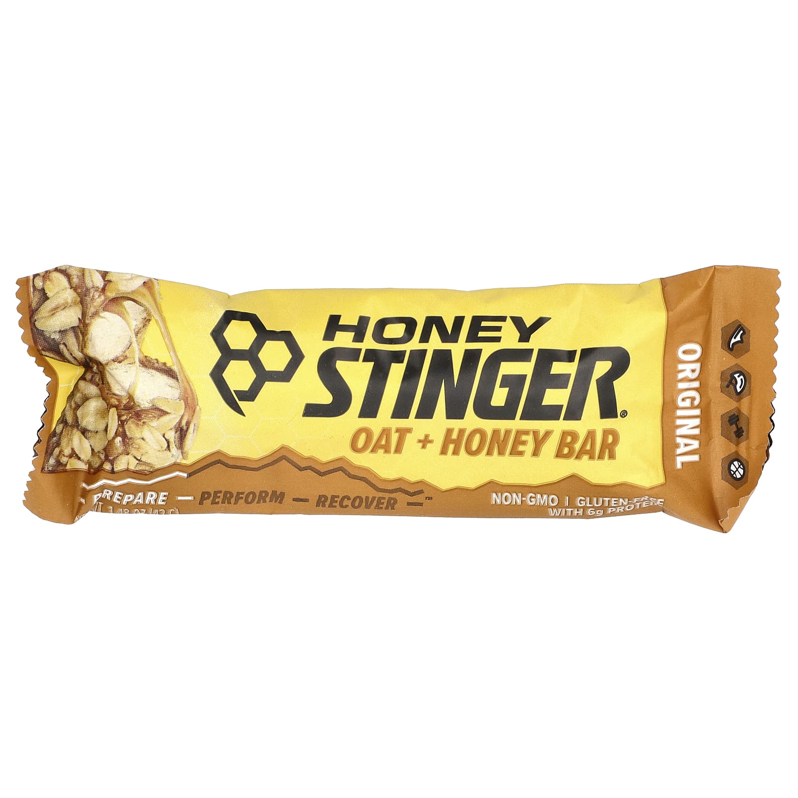 Honey Stinger, Батончик с овсом и медом, оригинальный, 12 батончиков, 42 г (1,48 унции)