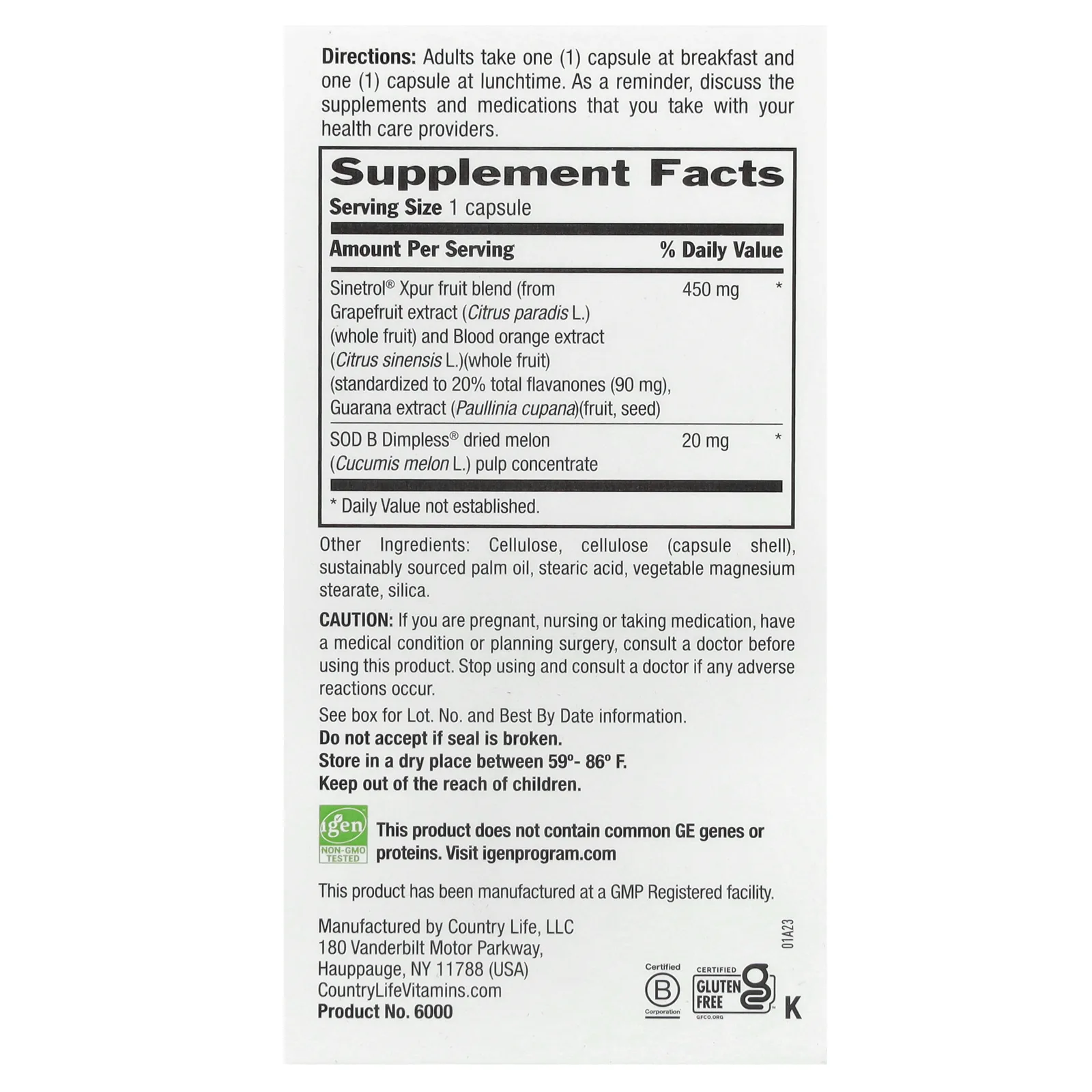 Country Life, Metabolism Reboot, 60 веганских капсул