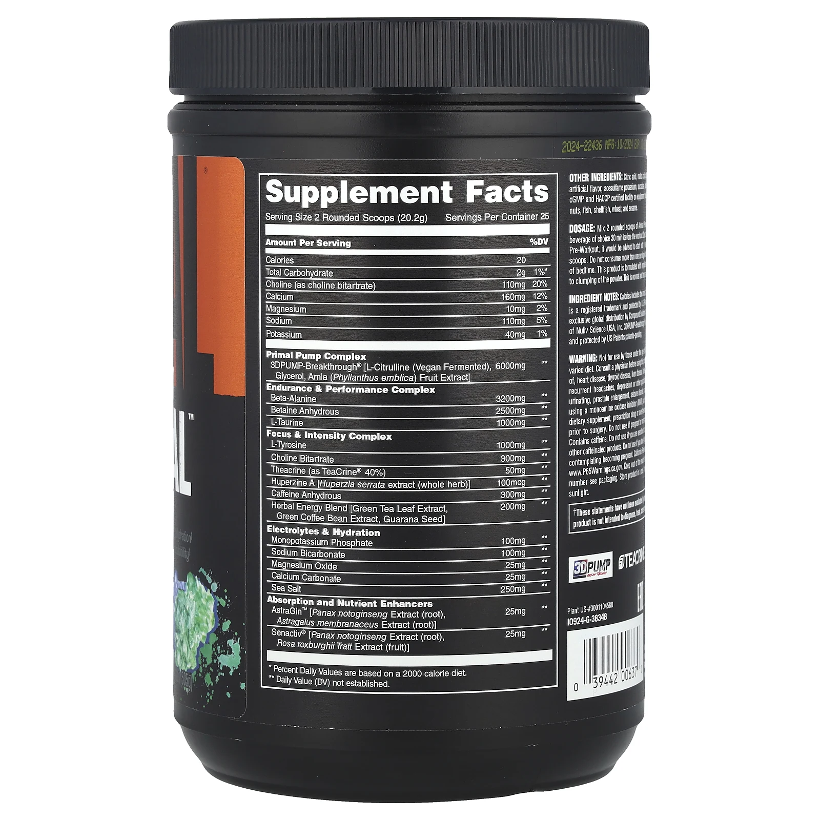 Animal, Pre Workout Primal ™, порошок, Candy Crush'd, 505 г (1,11 фунта)