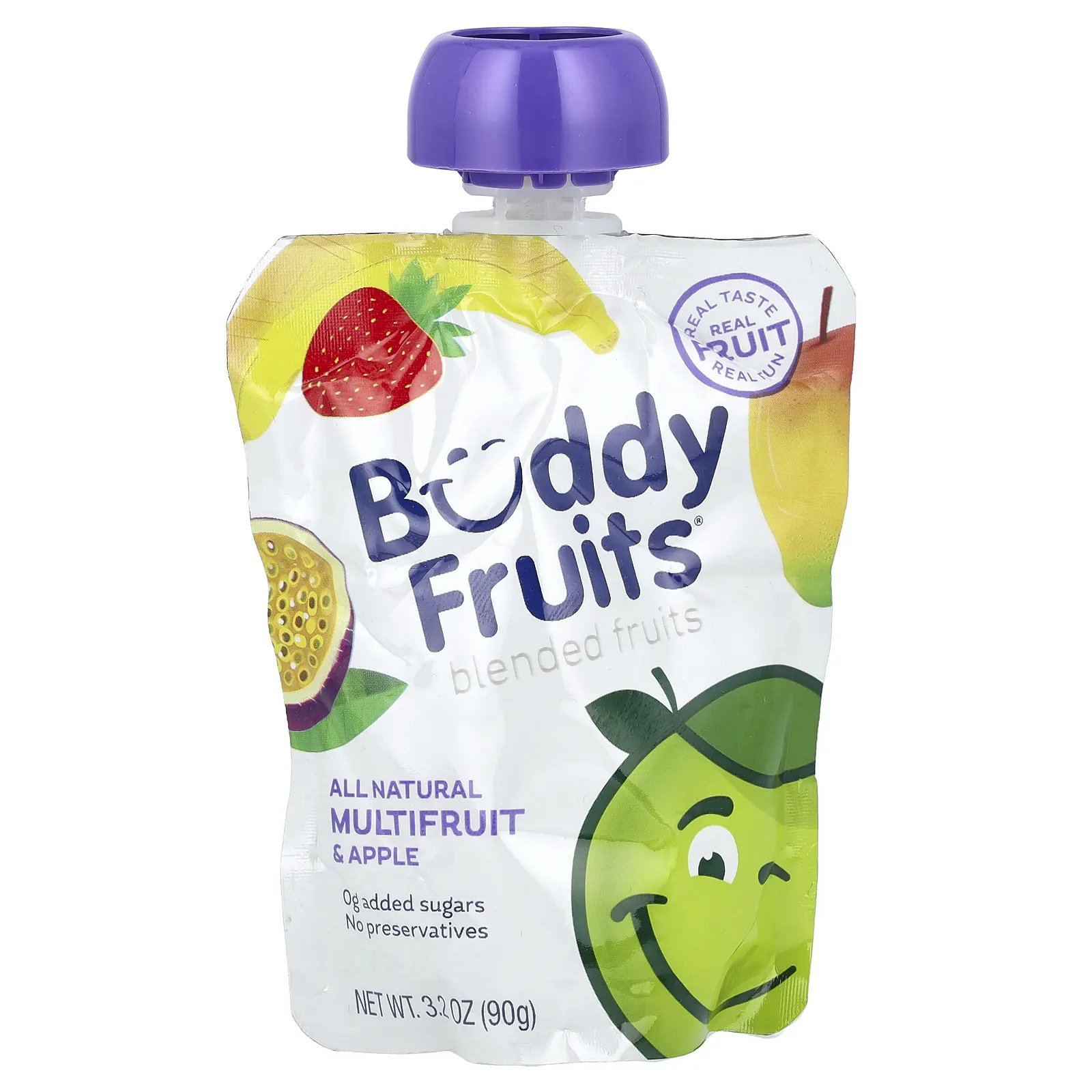 Buddy Fruits, фруктовая смесь, мультифрукты и яблоко, 90 г (3,2 унции)