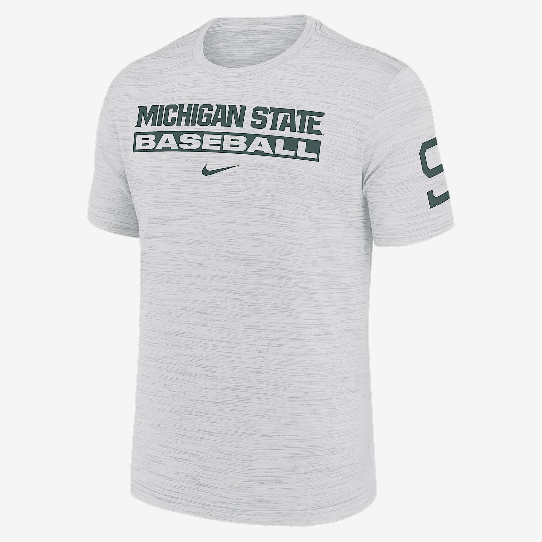 Michigan State Spartans Velocity Baseball Wordmark Stack Men's Nike Dri-FIT College T-Shirt