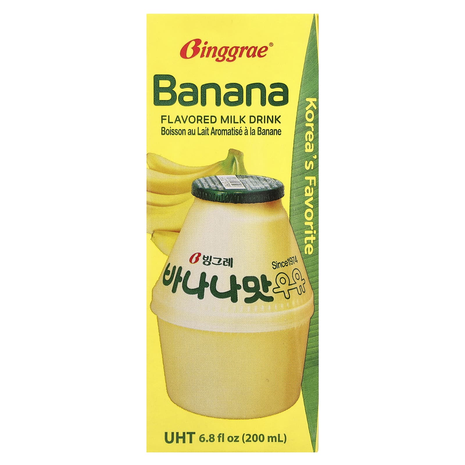 Binggrae, Ароматизированный молочный напиток, банан, 6 коробок по 200 мл (6,8 жидк. Унции)