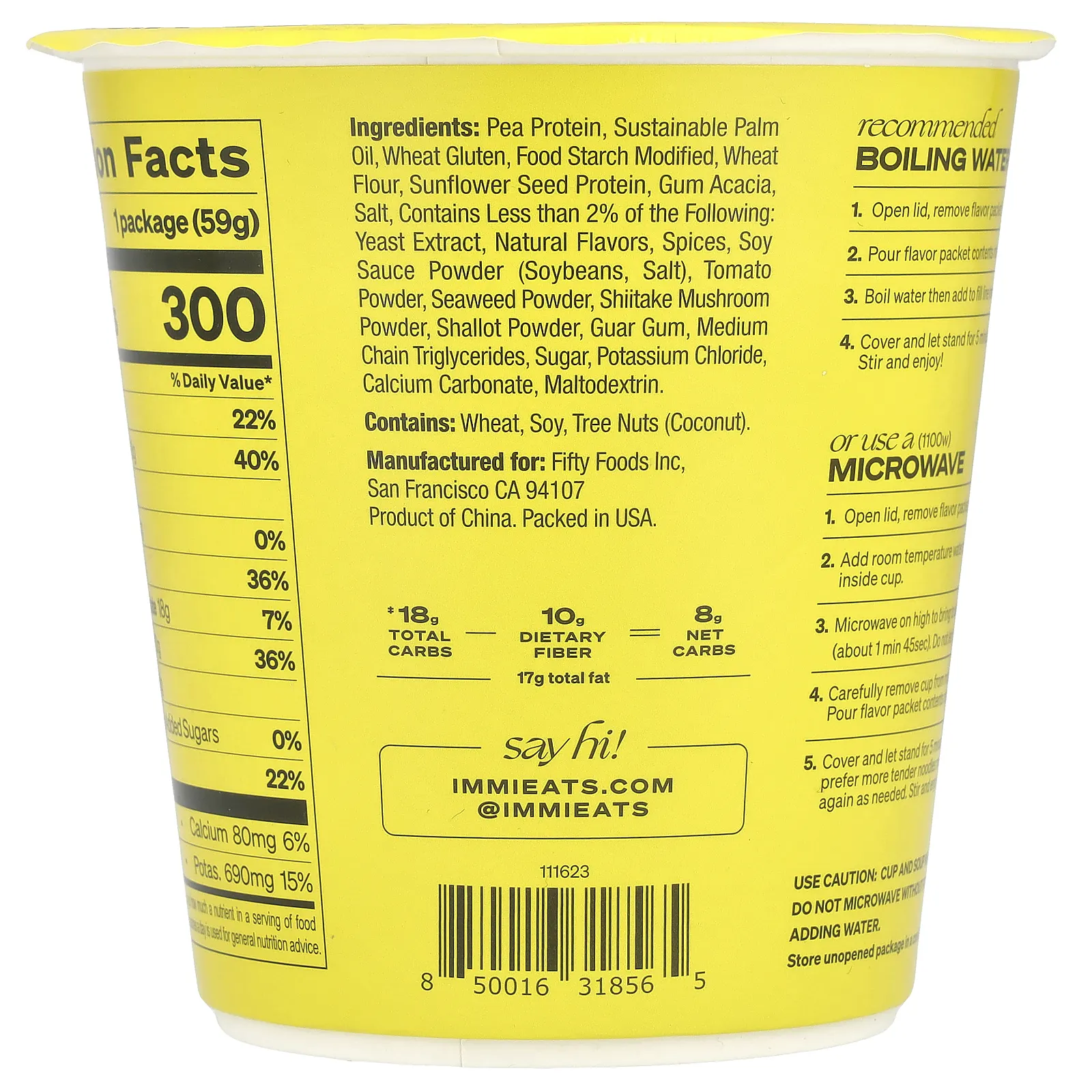 Immi, Cup Ramen Soup, красное пряное мисо, 59 г (2 унции)
