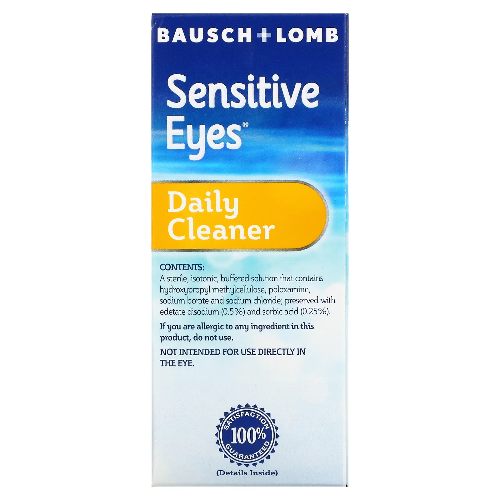 Bausch + Lomb, Sensitive Eyes, ежедневное очищающее средство, 30 мл (1 жидк. Унция)