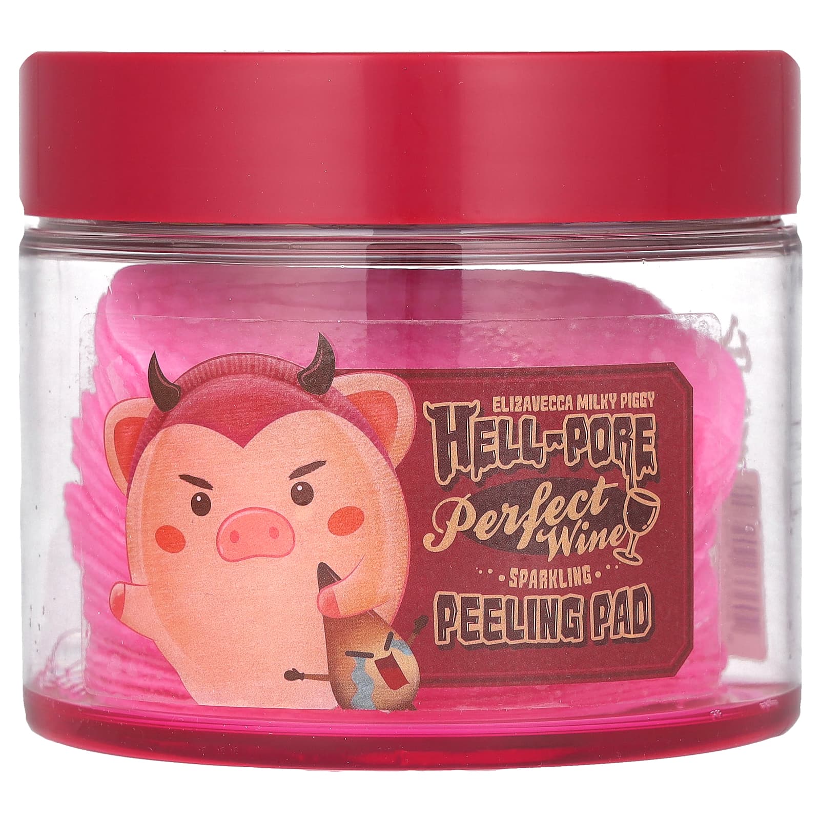 Elizavecca, Milky Piggy, Hell-Pore, диски для пилинга лица на основе игристого вина, 30 штук