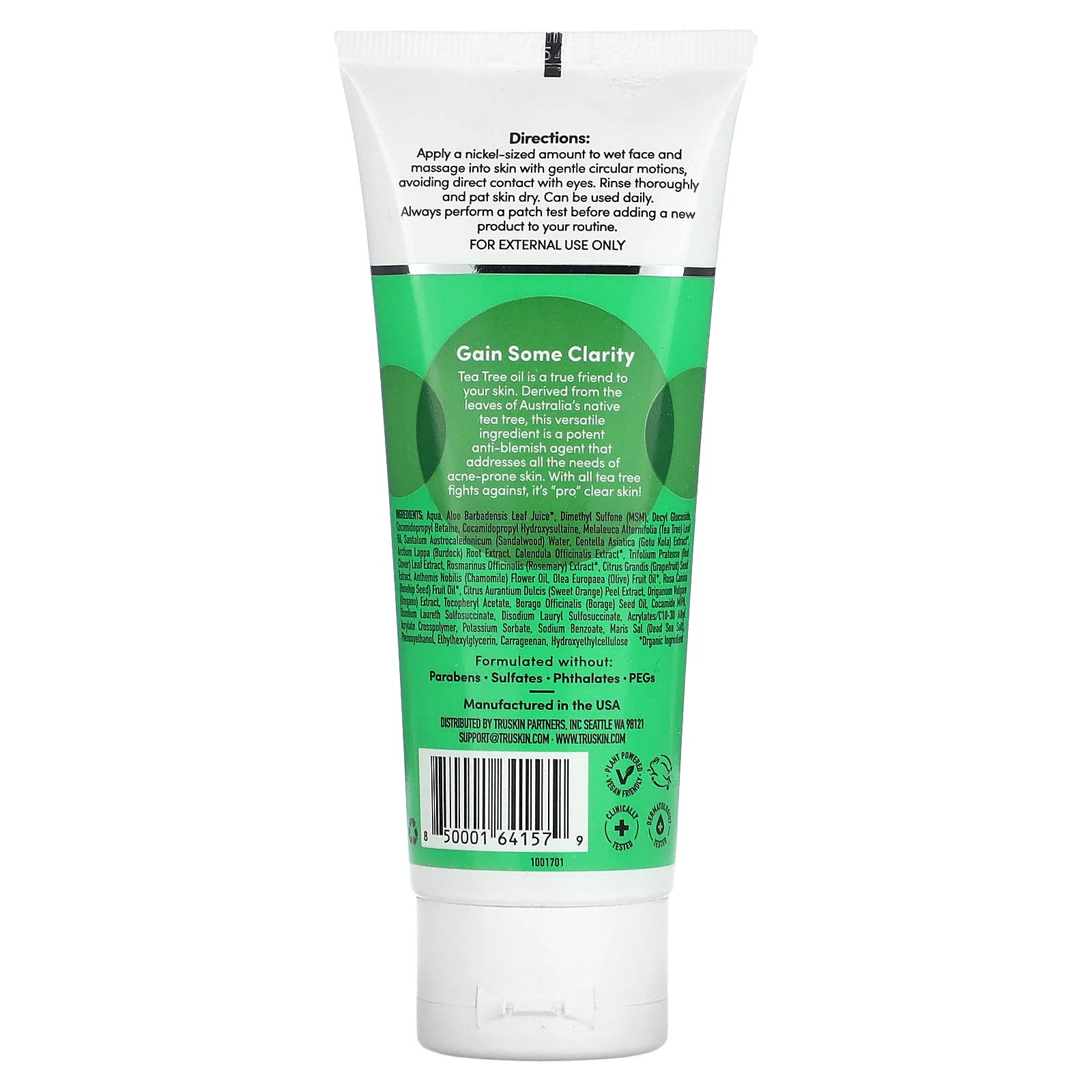 TruSkin, Суперочищающее средство Tea Tree с МСМ и ромашкой, 118 мл (4 жидк. Унции)