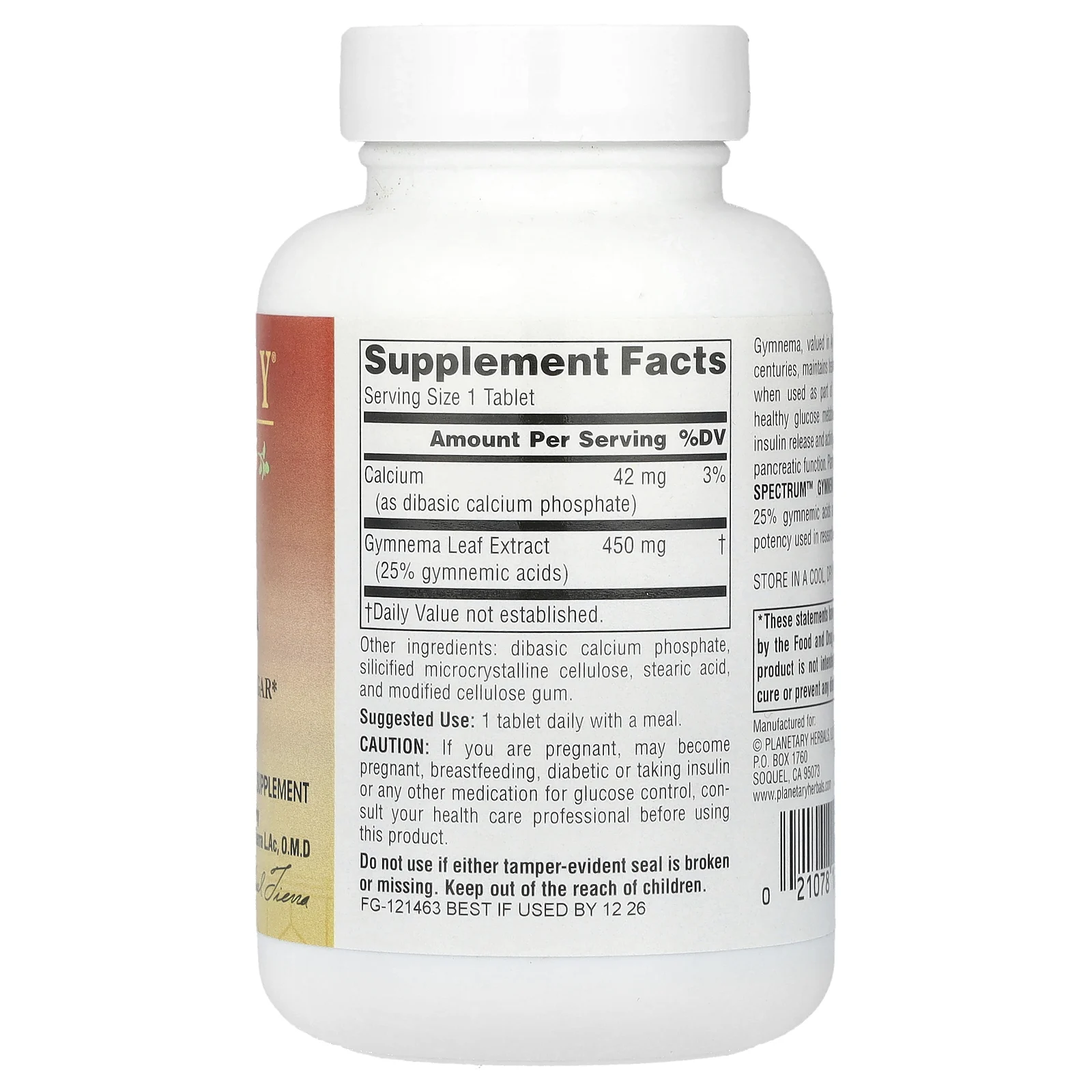 Planetary Herbals, Ayurvedics (аюрведа), Full Spectrum, джимнема, 450 мг, 120 таблеток