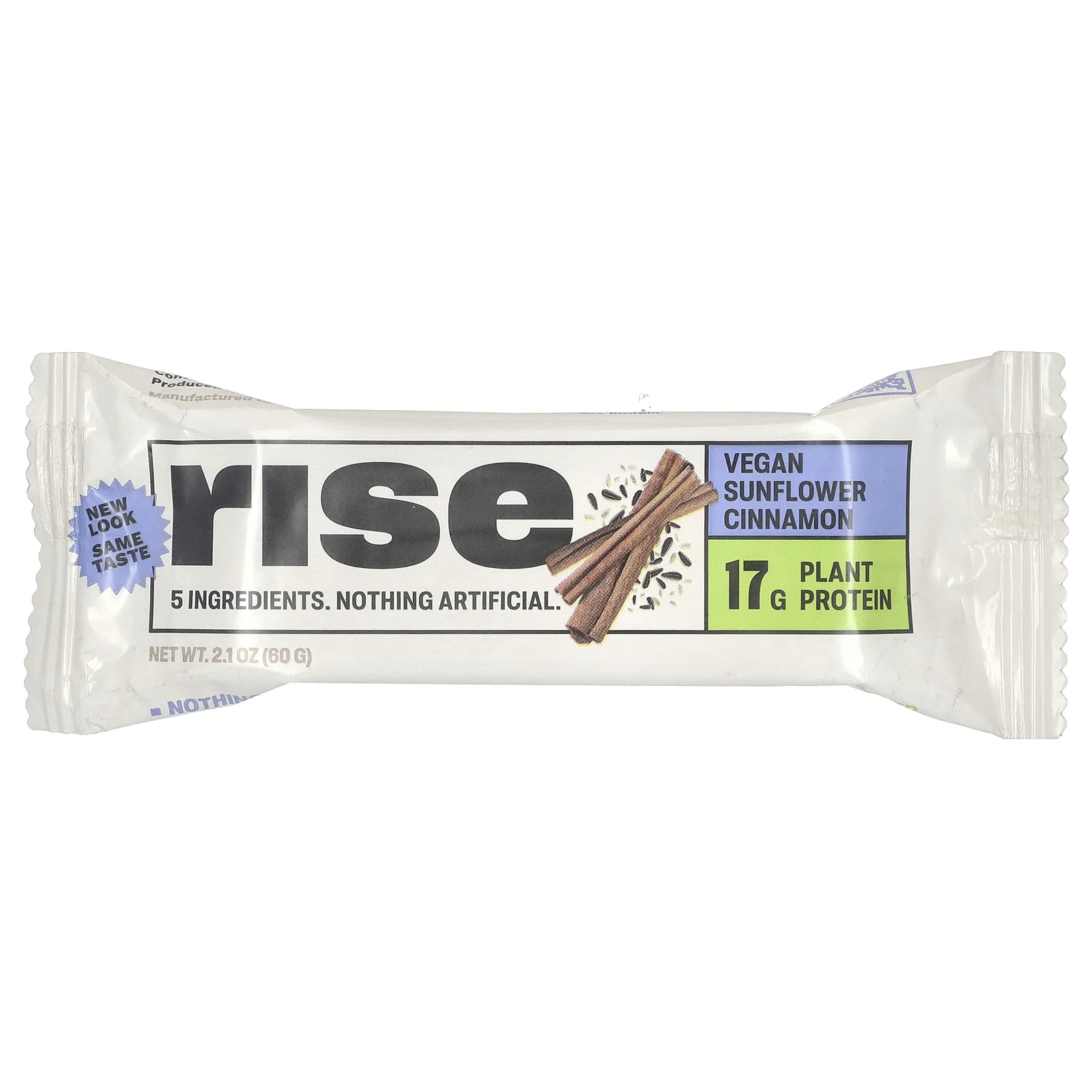 Rise Bar, Protein Bar, веганская подсолнечная корица, 12 батончиков, 60 г (2,1 унции)