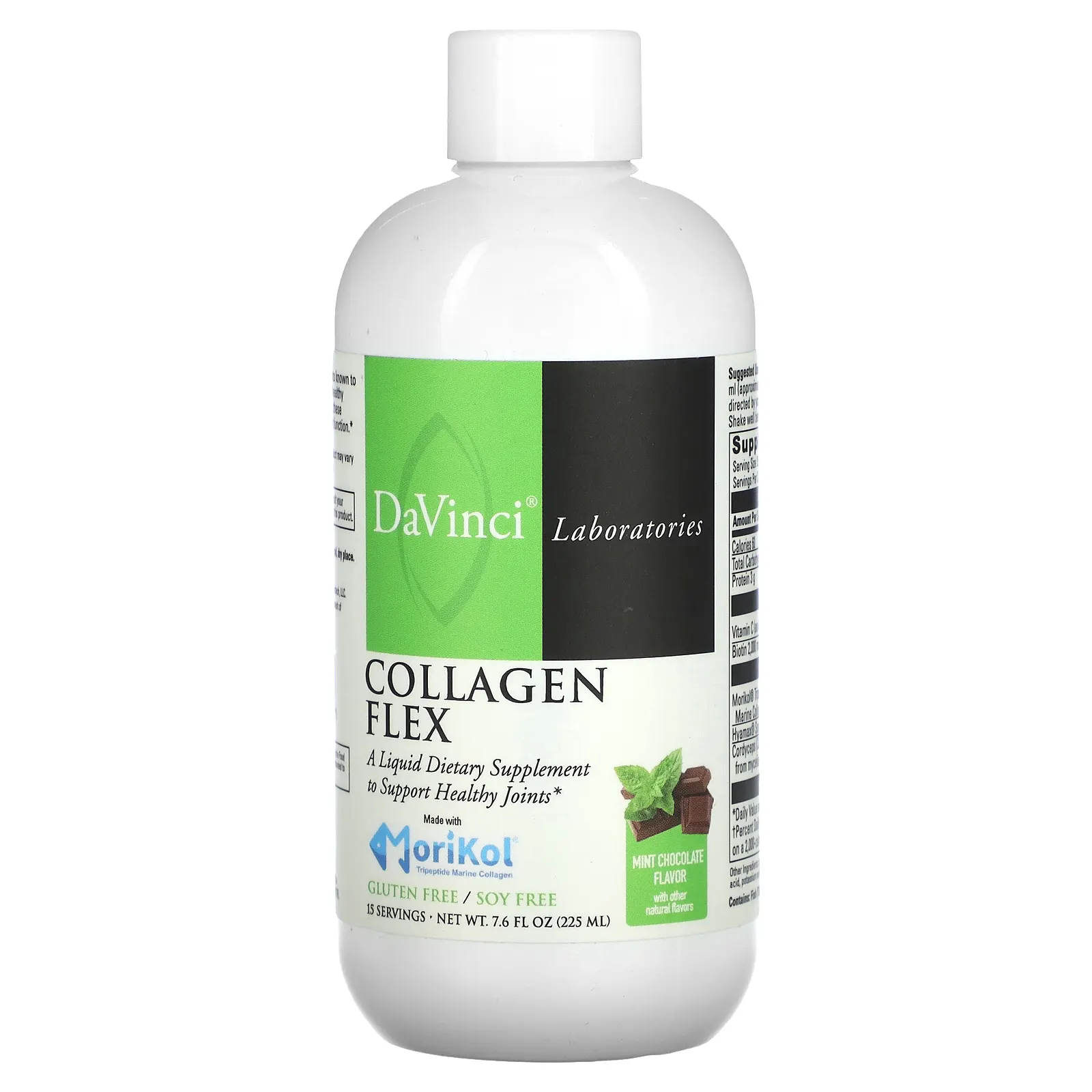 DaVinci Laboratories of Vermont, Collagen Flex, коллаген с мятным шоколадом, 225 мл (7,6 жидк. унции)