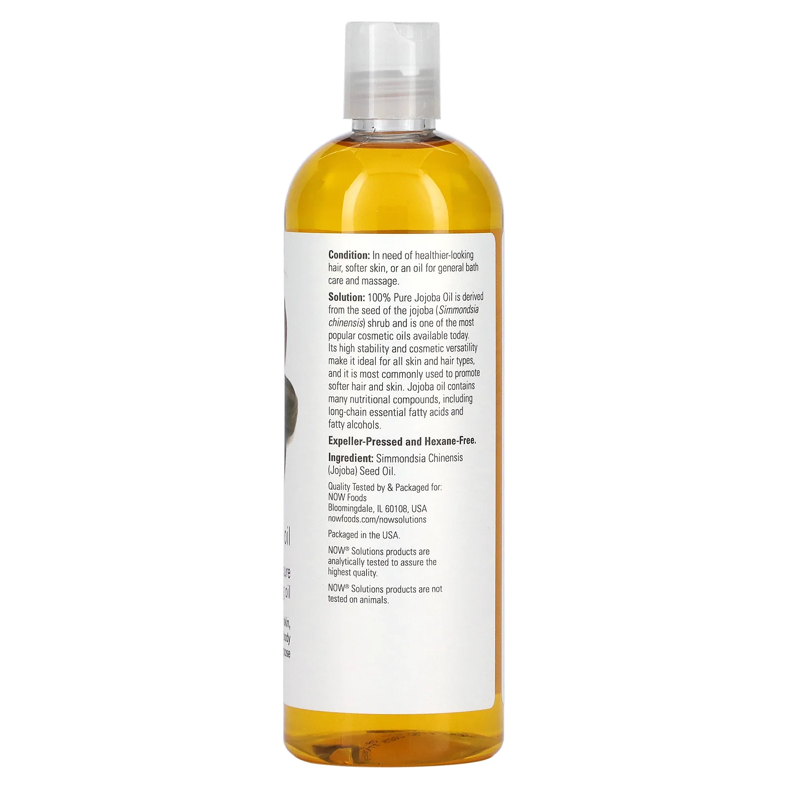 NOW Foods, Решения, масло жожоба, 473 мл