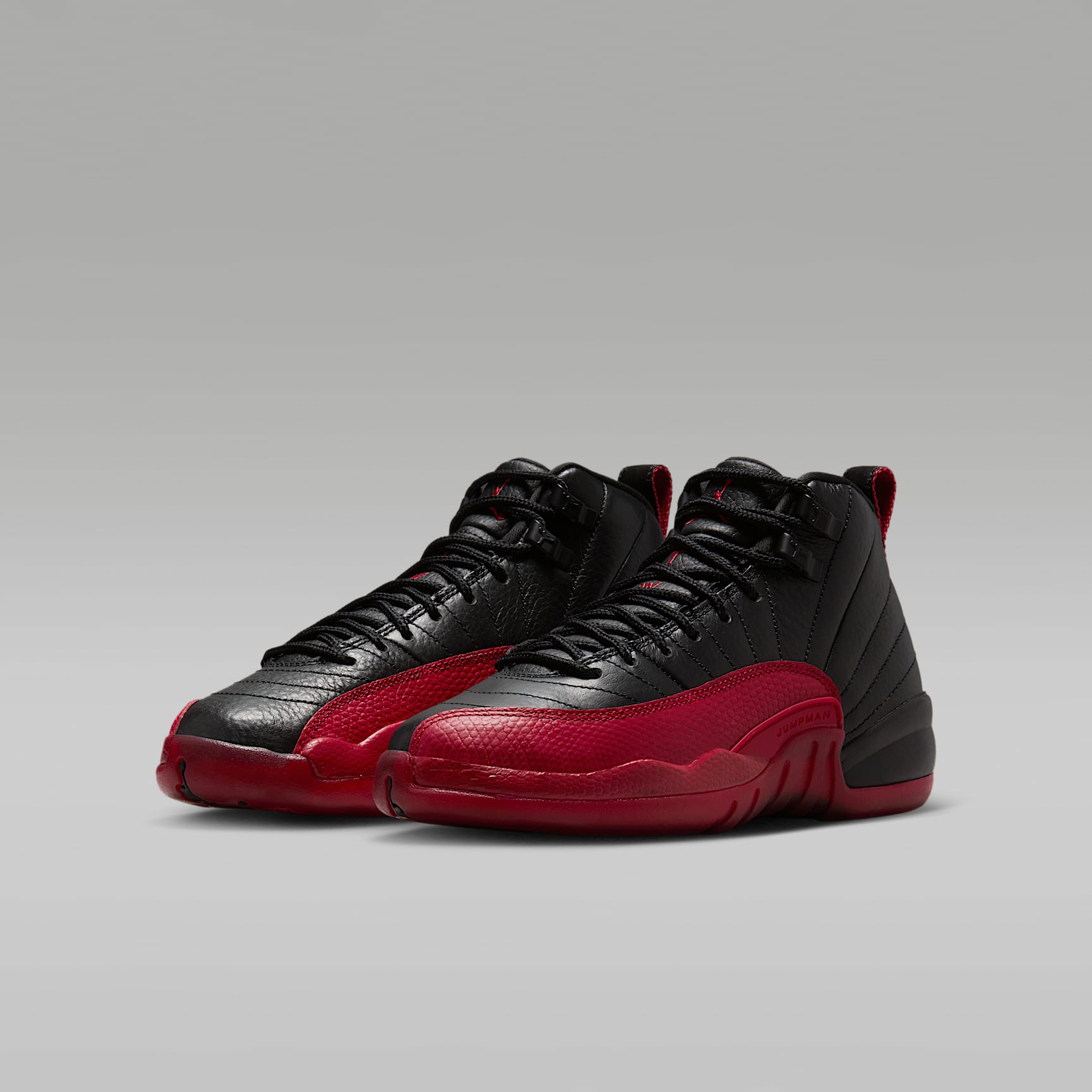 Air Jordan 12 Retro "Black and Varsity Red" Big Kids' Shoes