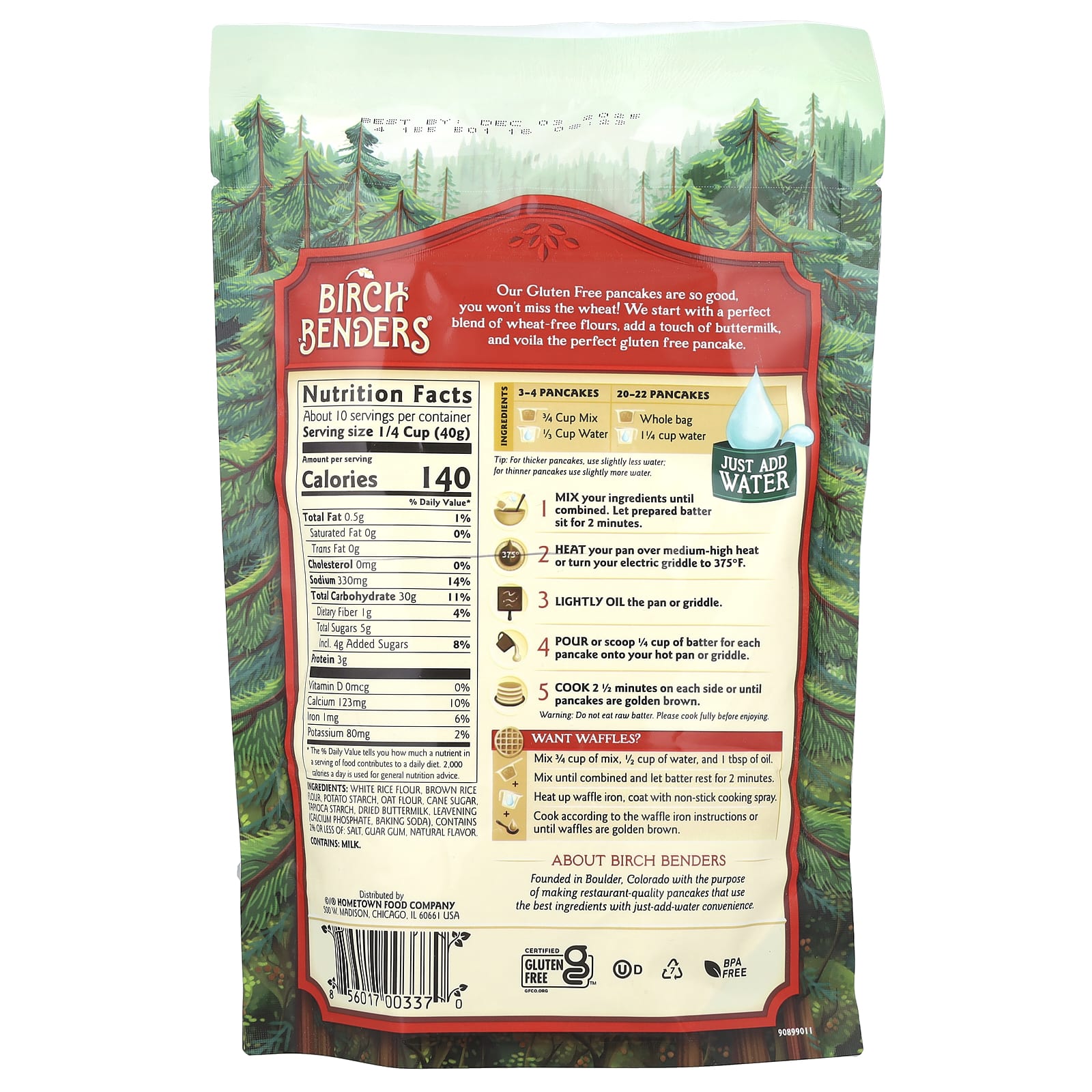 Birch Benders, Готовая смесь для блинов и вафель, без глютена, 397 г (14 унций)