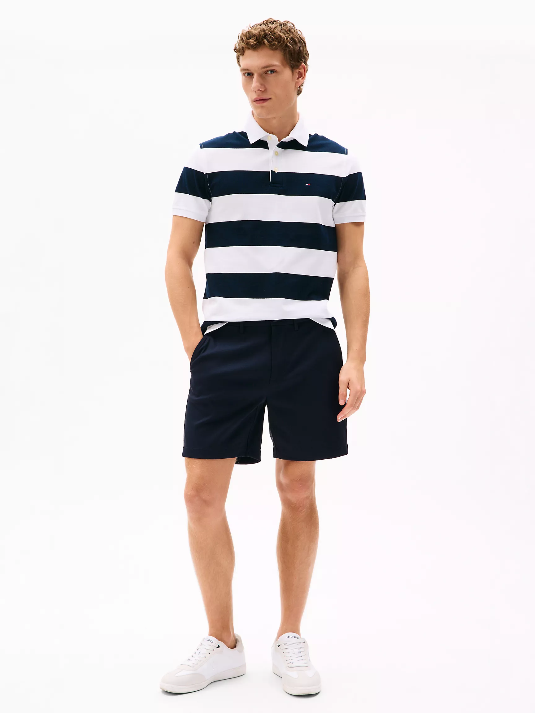 Мужское поло Tommy Hilfiger, Приталенное поло в регбийную полоску