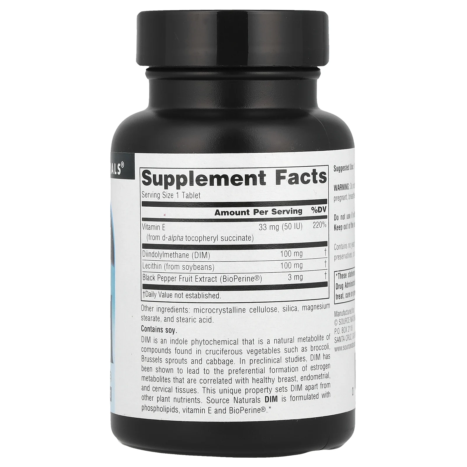 Source Naturals, DIM (дииндолилметан), 100 мг, 60 таблеток